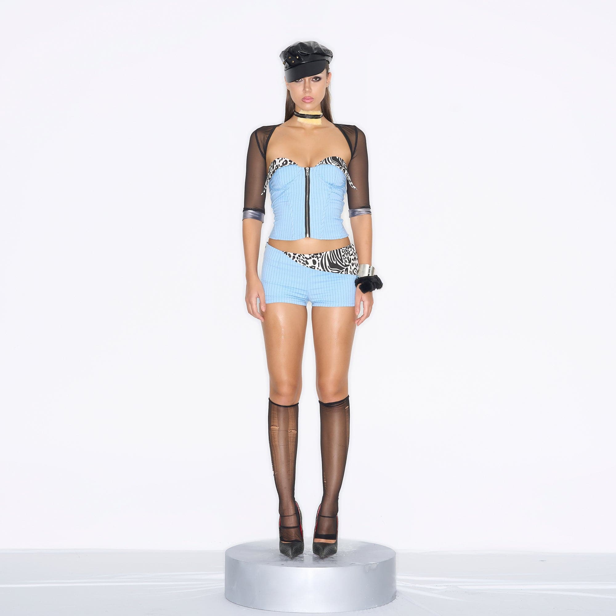 NEVER OFFEND L ANGEL Animal Print Bustier Set