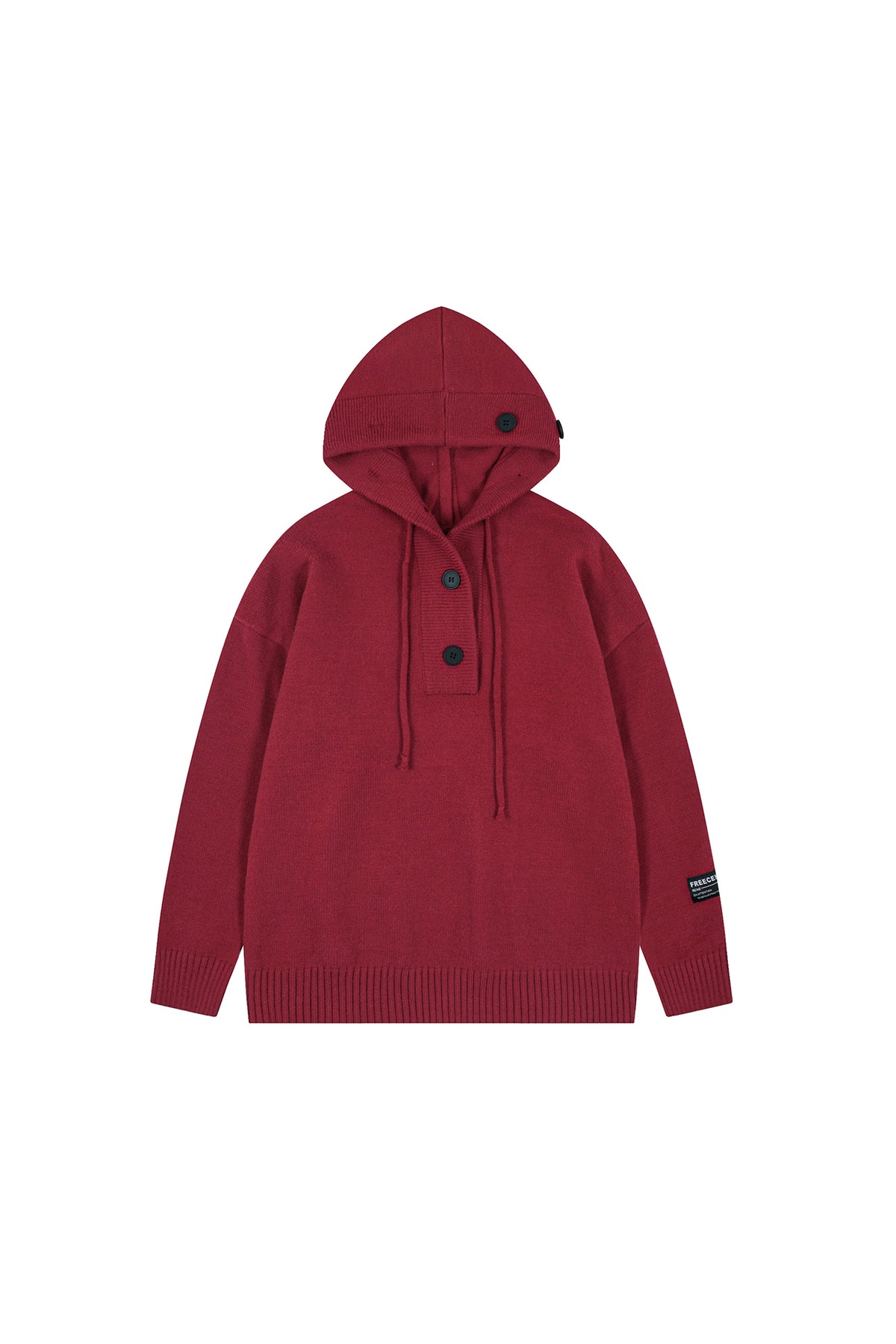FREE CENTER Reversible Hooded Oversized Sweater