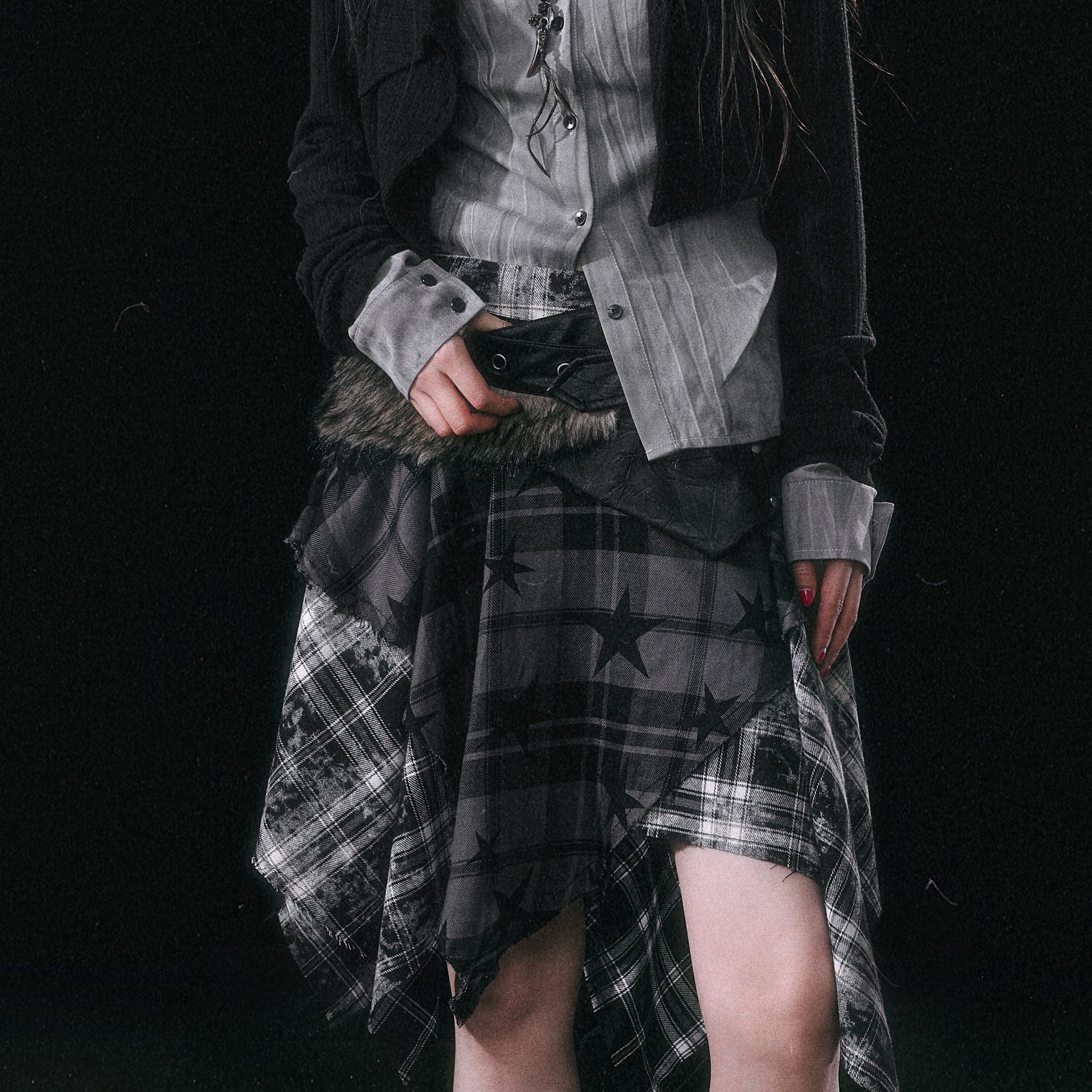 CESTNOUS Spliced Faux Leather Belt Overlay