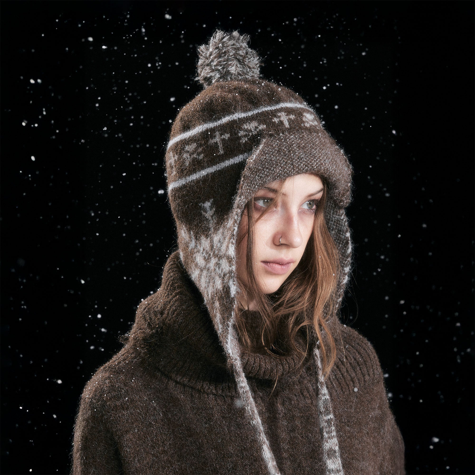 CESTNOUS Snowflake Jacquard Knit Chullo