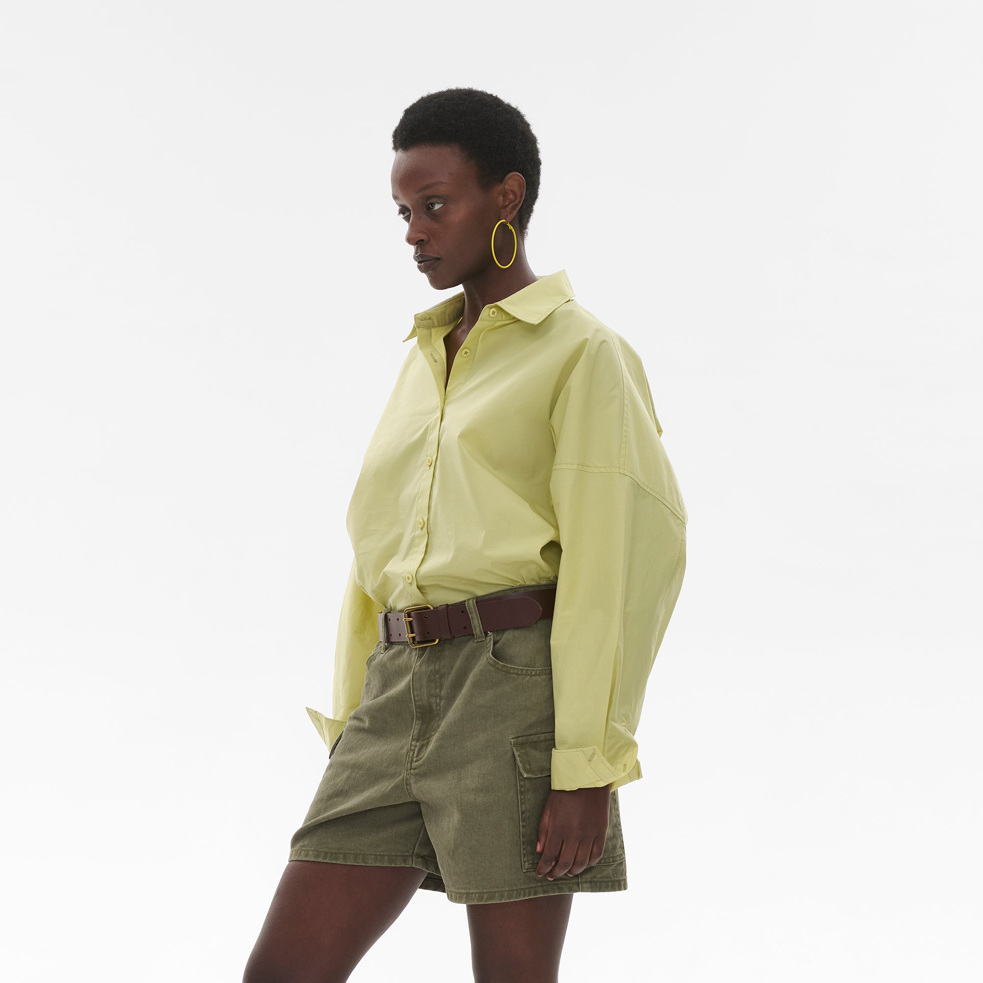 COMMAND N Lime Cinched Hem Relaxed Shirt