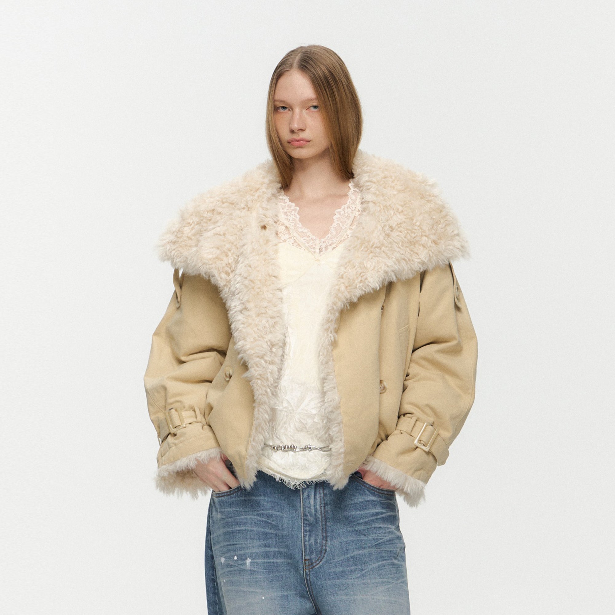 10AMSOTIIIIIIRED Reversible Faux-Leather & Faux-Fur Biker Jacket