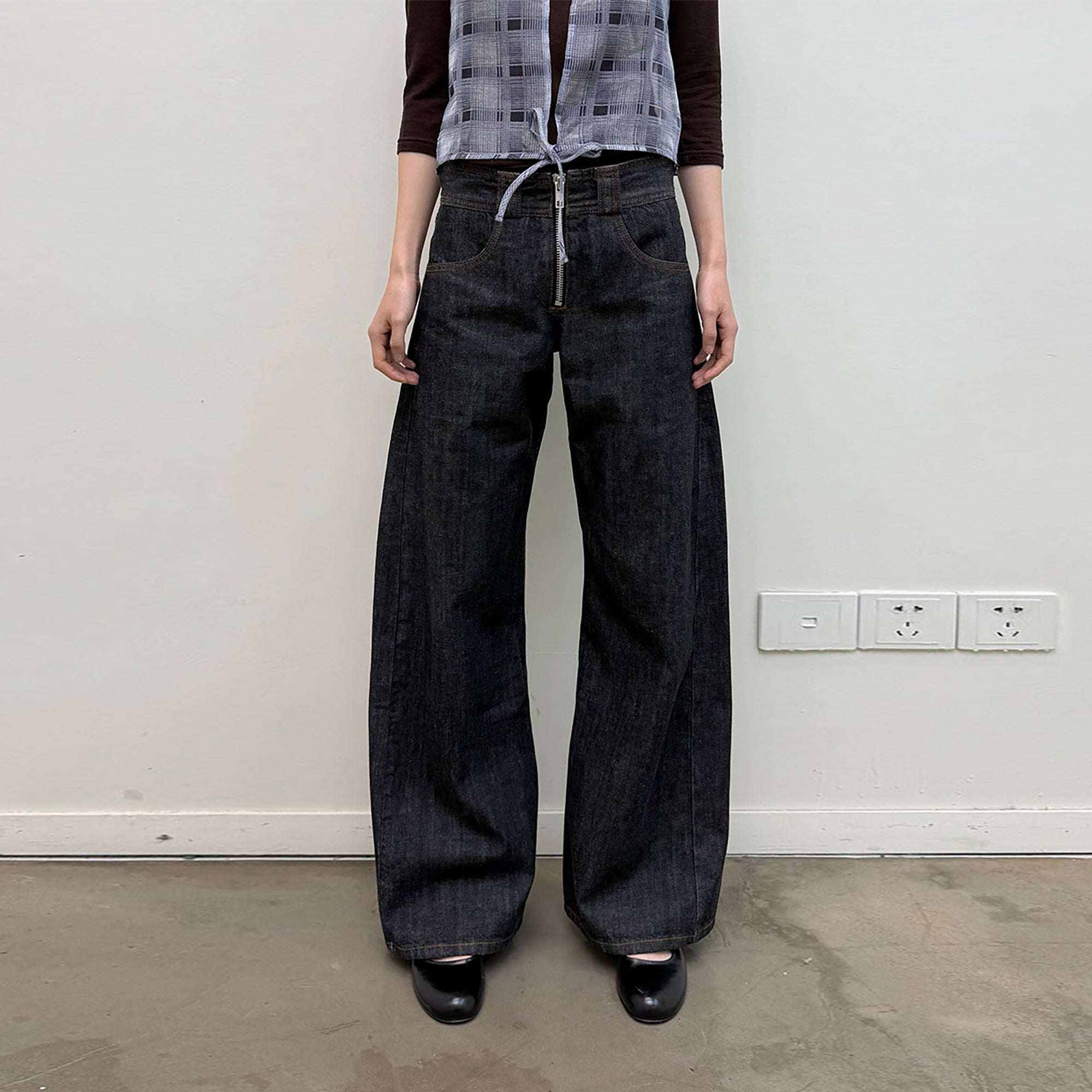 NEVERSEEZ Raw Selvedge Curved-Leg Jeans