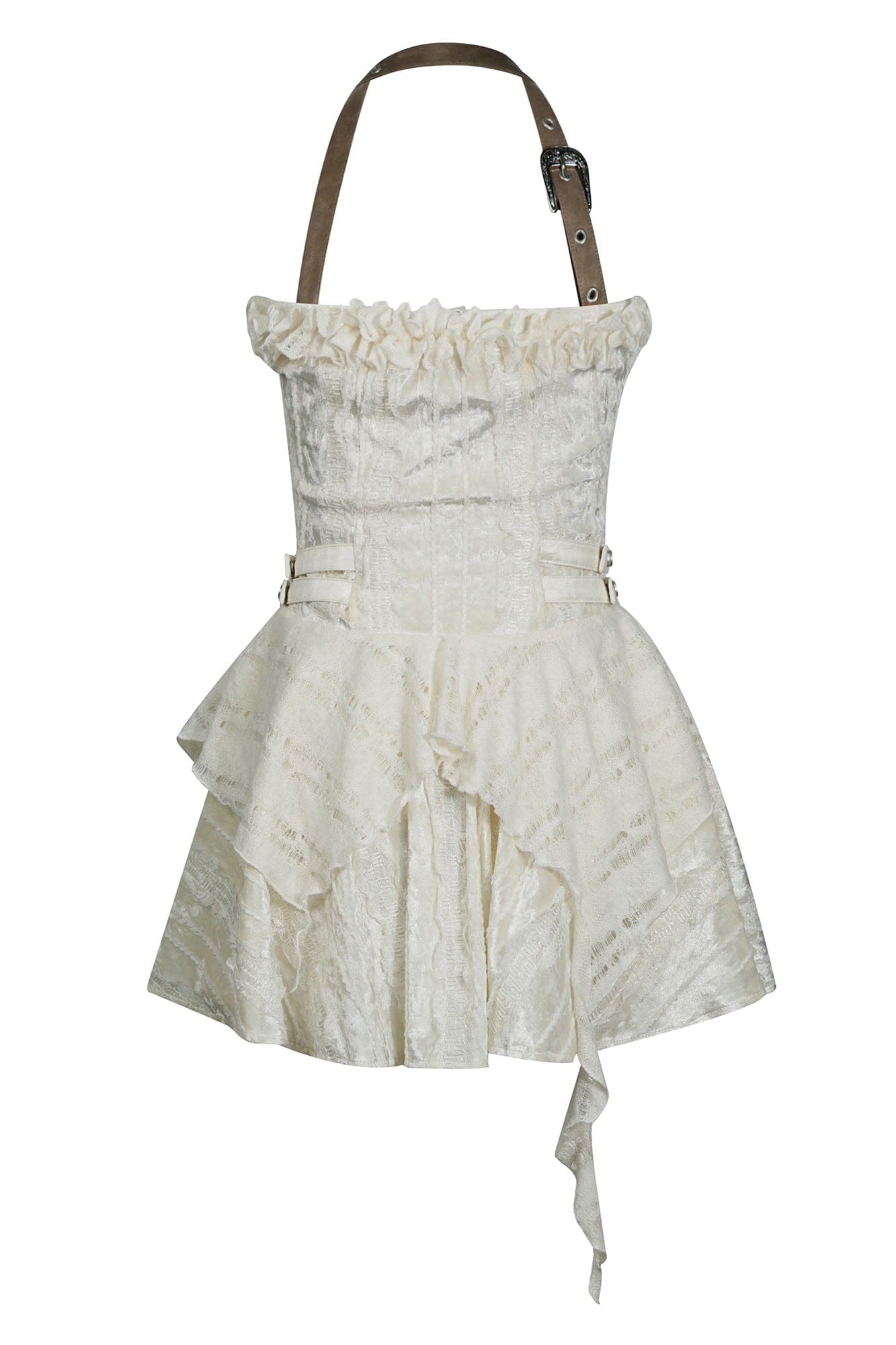 CESTNOUS Ruffled Trim Corset Layered Mini Dress