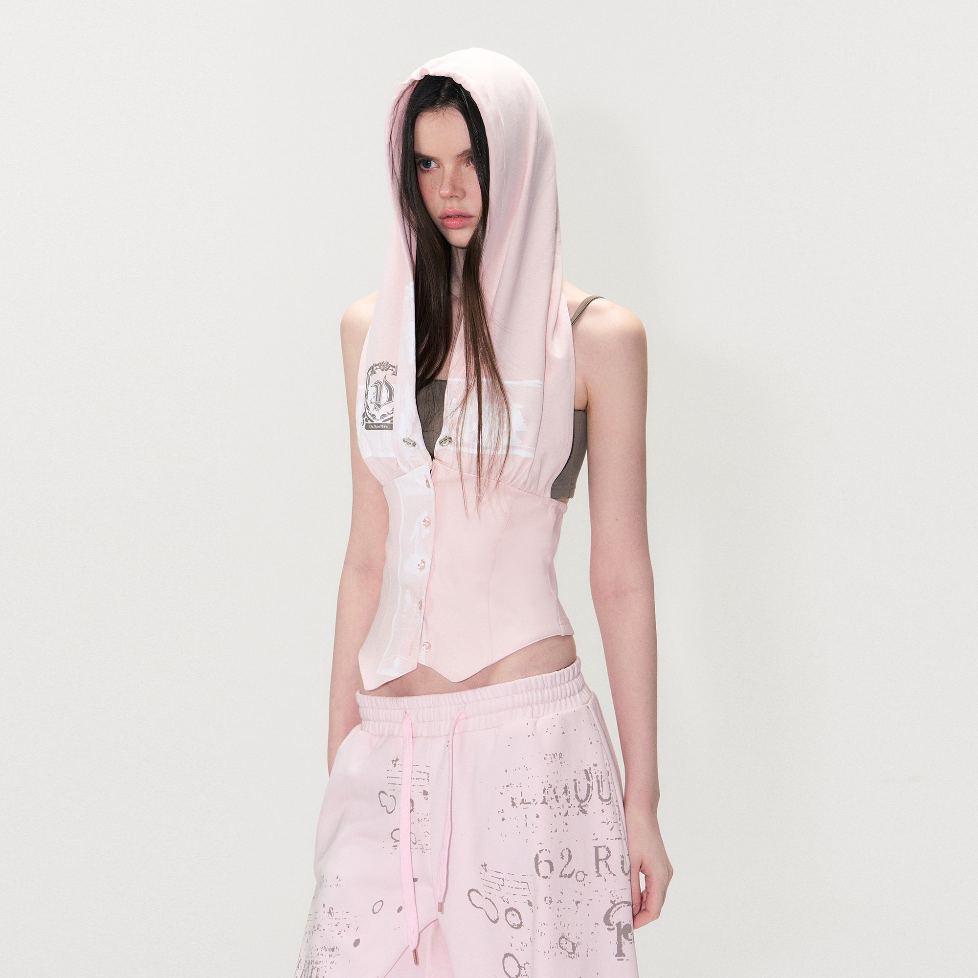 THE NEVERMORE Backless Button-Up Hooded Top