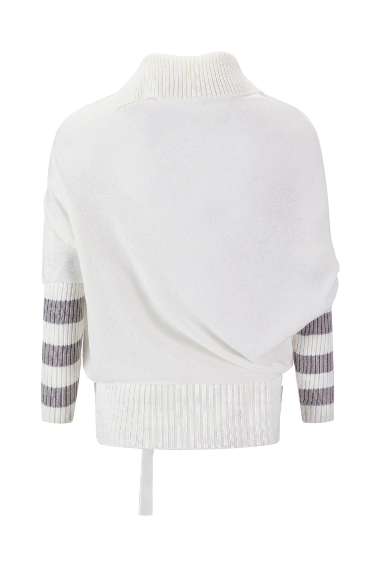 CESTNOUS Gothic Graphic Striped Bat-Sleeve Sweater