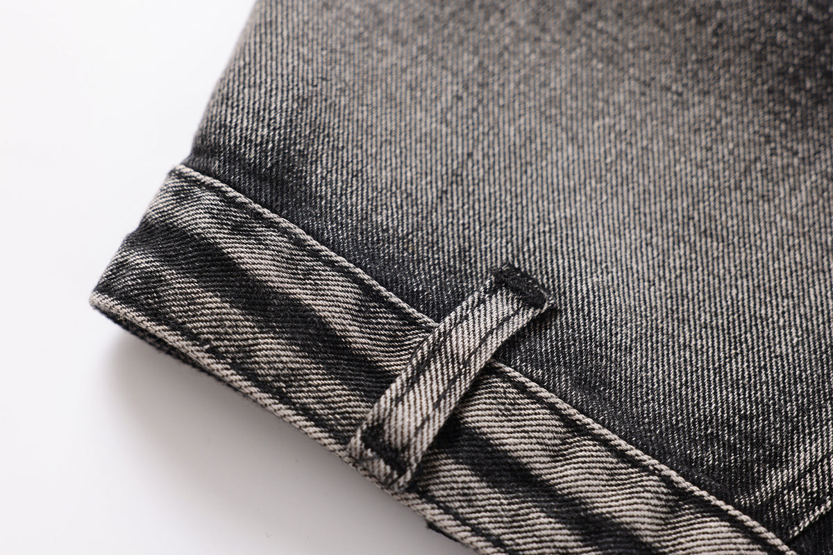 FREE CENTER Distressed Washed Curve Wide-Leg Jeans