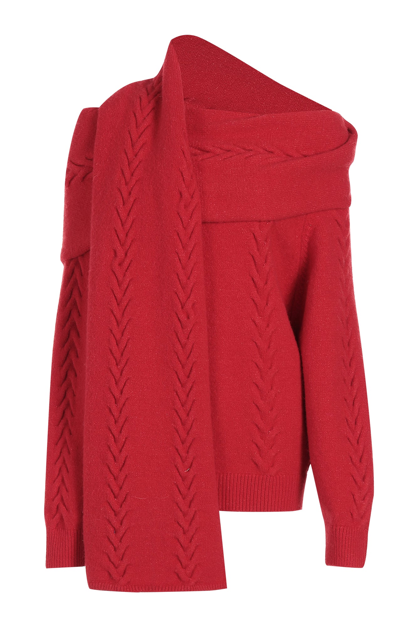 NEVER OFFEND L ANGEL Oversized Draped-Scarf Cable-Knit Sweater