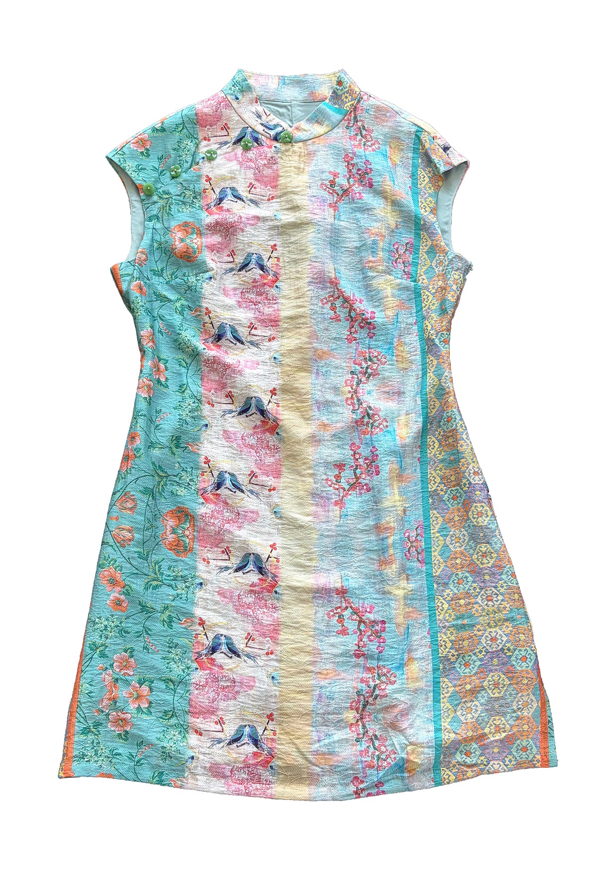 ANNIE ARMOR Floral Graphic Qipao-Inspired Mini Dress