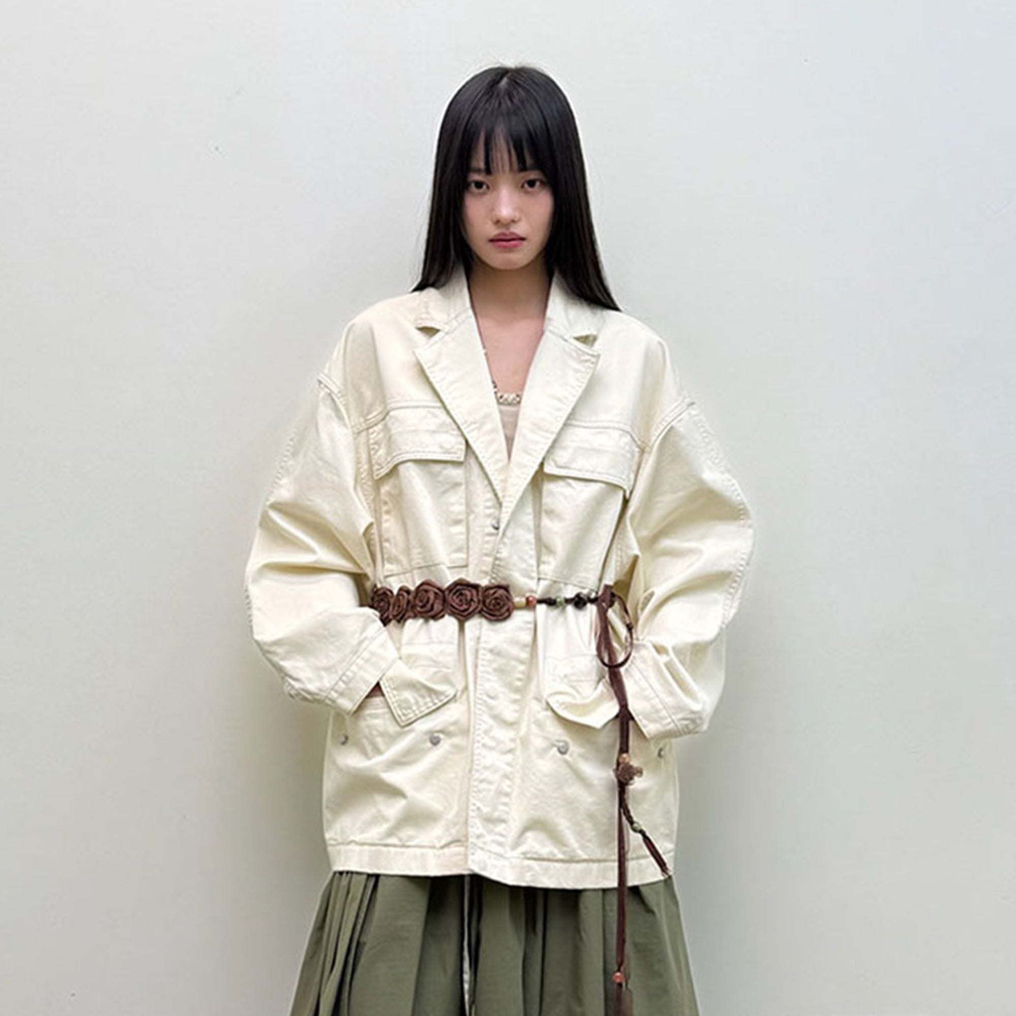 NEVERSEEZ Drawstring-Waist Utility Jacket