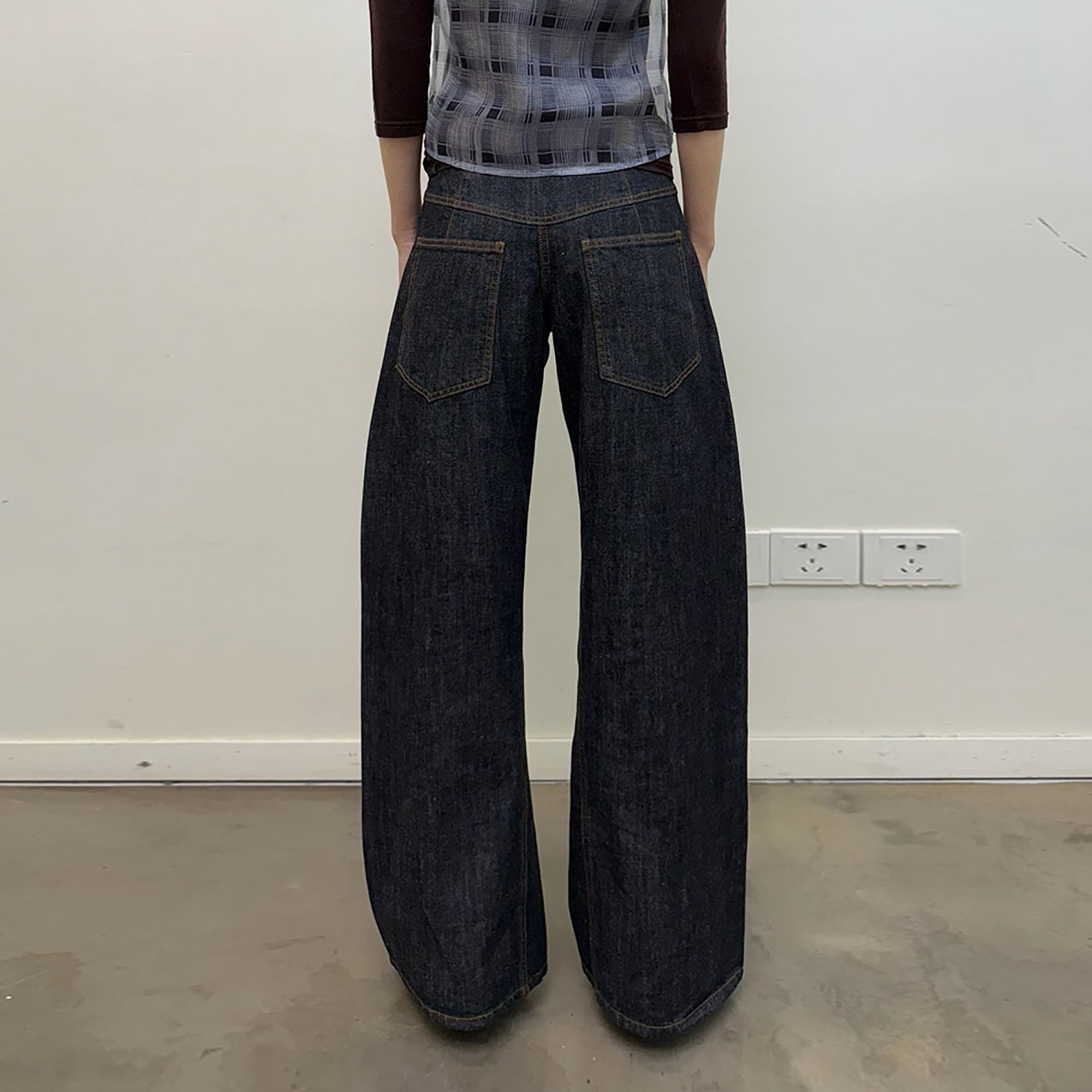 NEVERSEEZ Raw Selvedge Curved-Leg Jeans