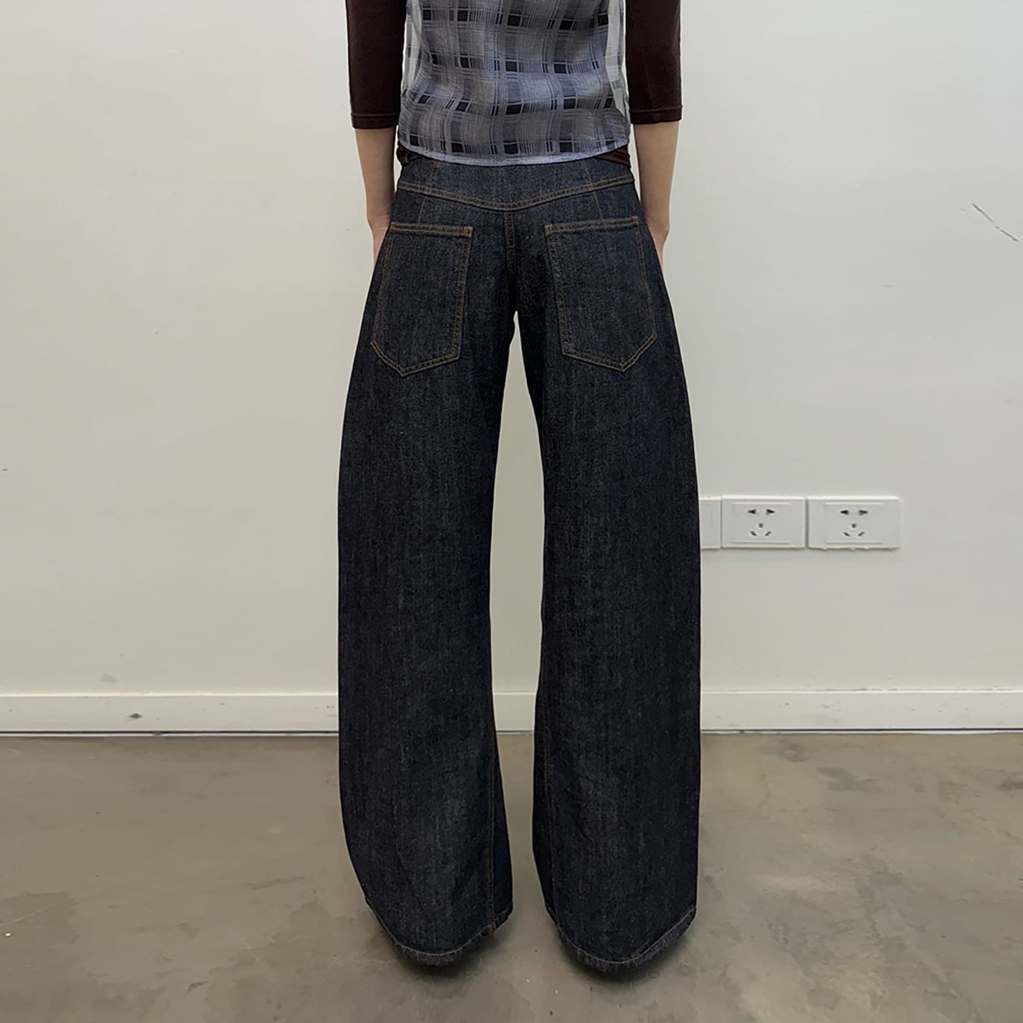 NEVERSEEZ Raw Selvedge Curved-Leg Jeans