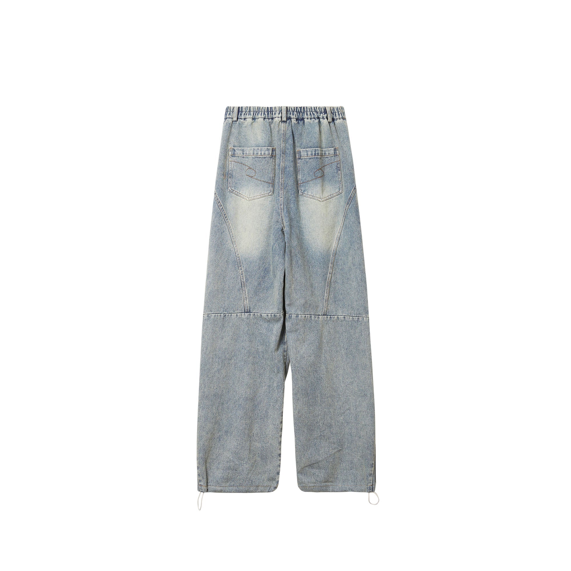 ERROR CODE ROBOT Washed Curved Pleated- Knee Jeans
