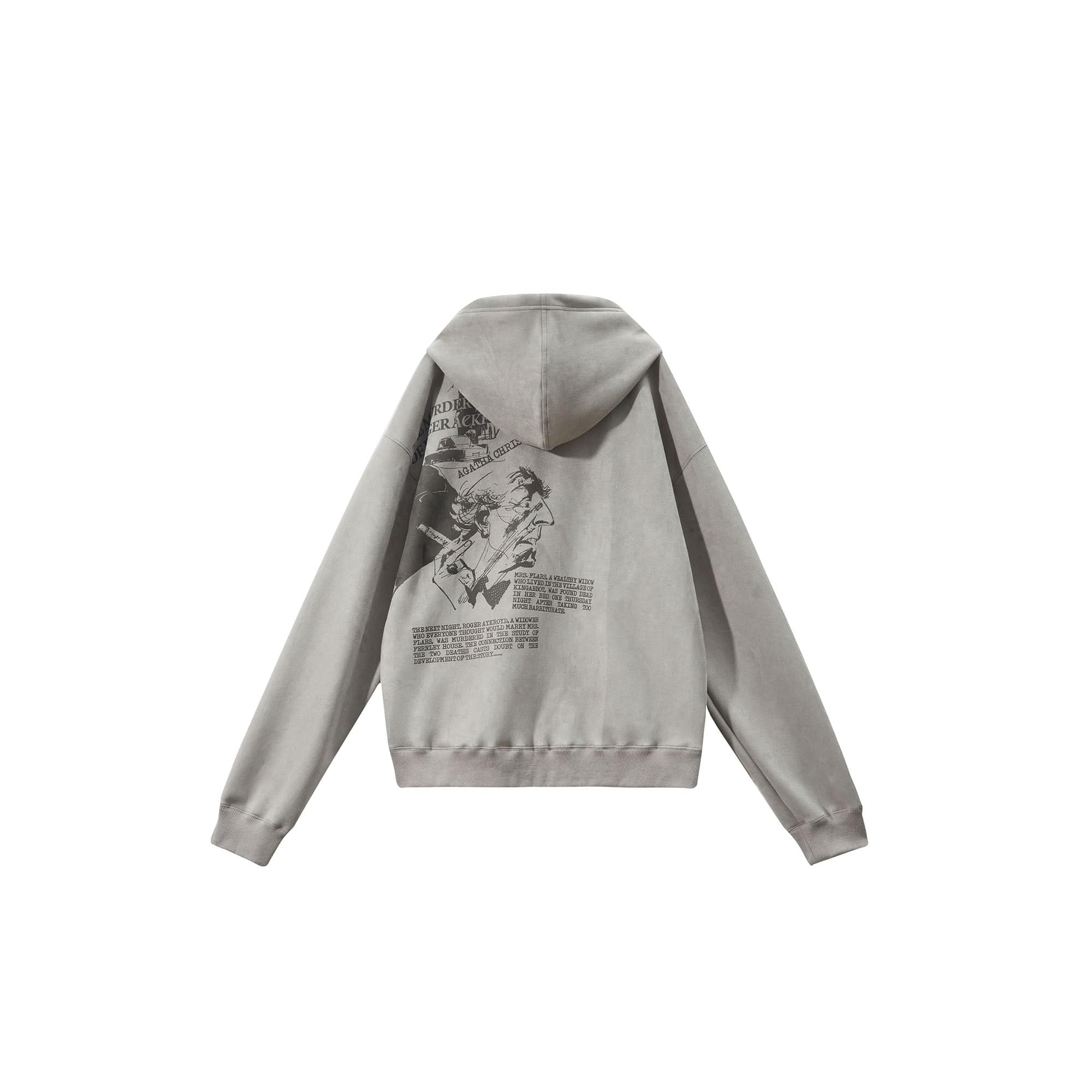 ERROR CODE ROBOT Graphic Suede Zip-Up Hoodie