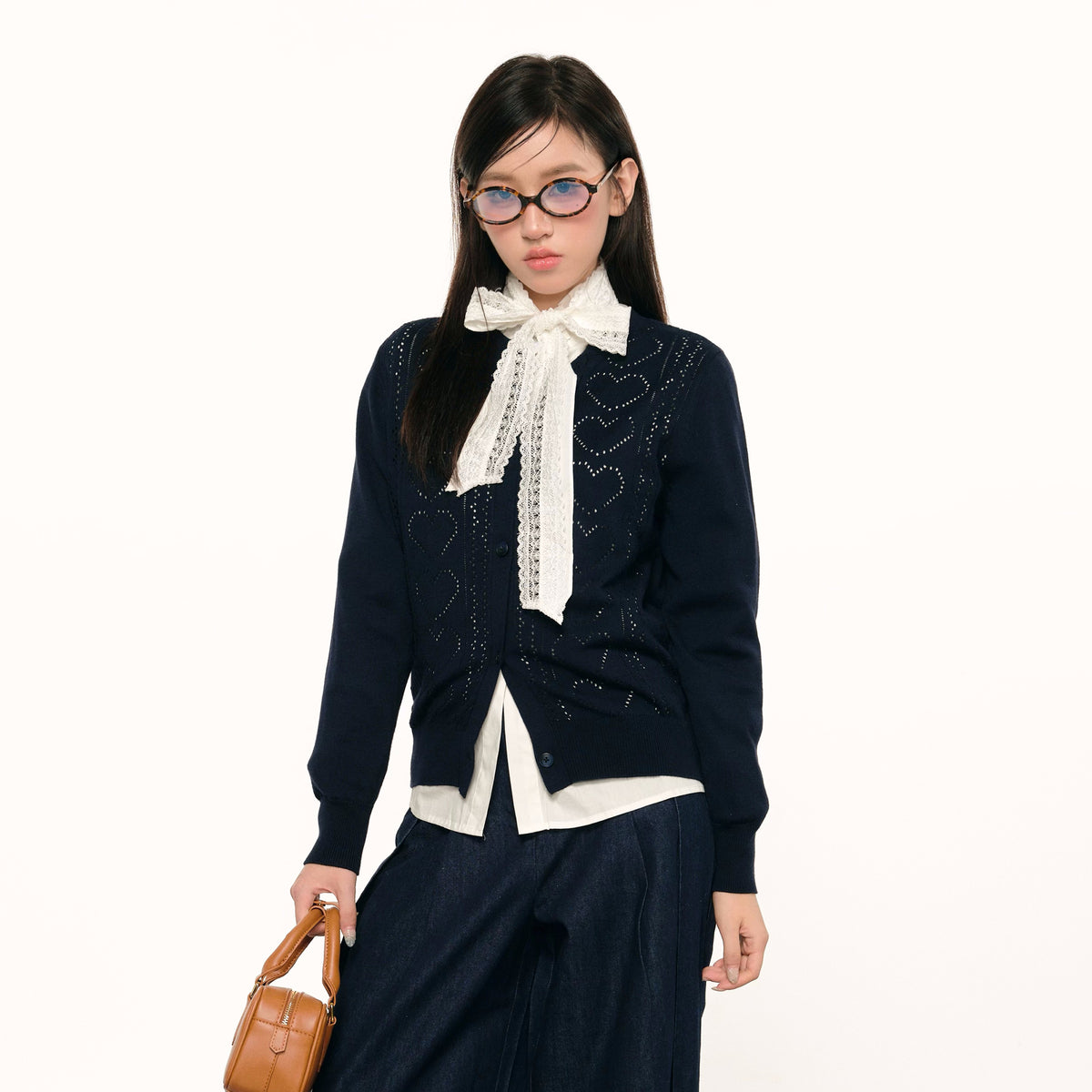 F1OS Cut-Out Heart Cardigan