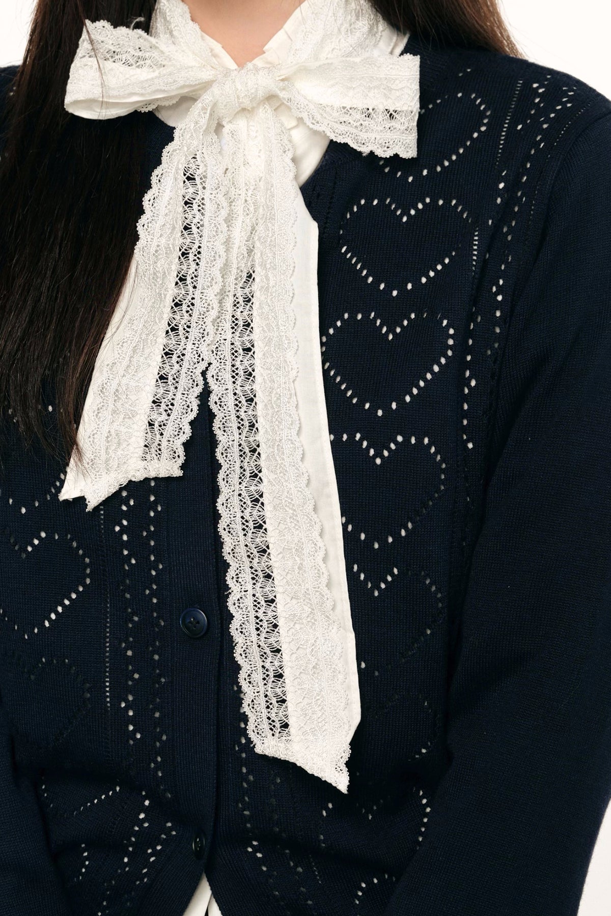 F1OS Cut-Out Heart Cardigan