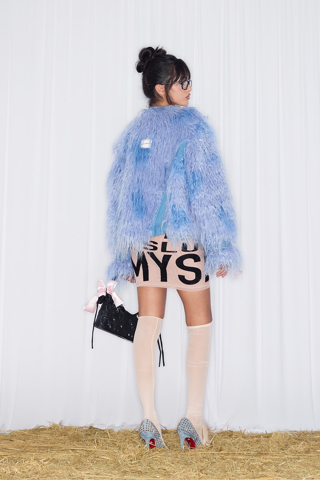 NEVER OFFEND L ANGEL Shaggy Faux-Fur Panel Jacket
