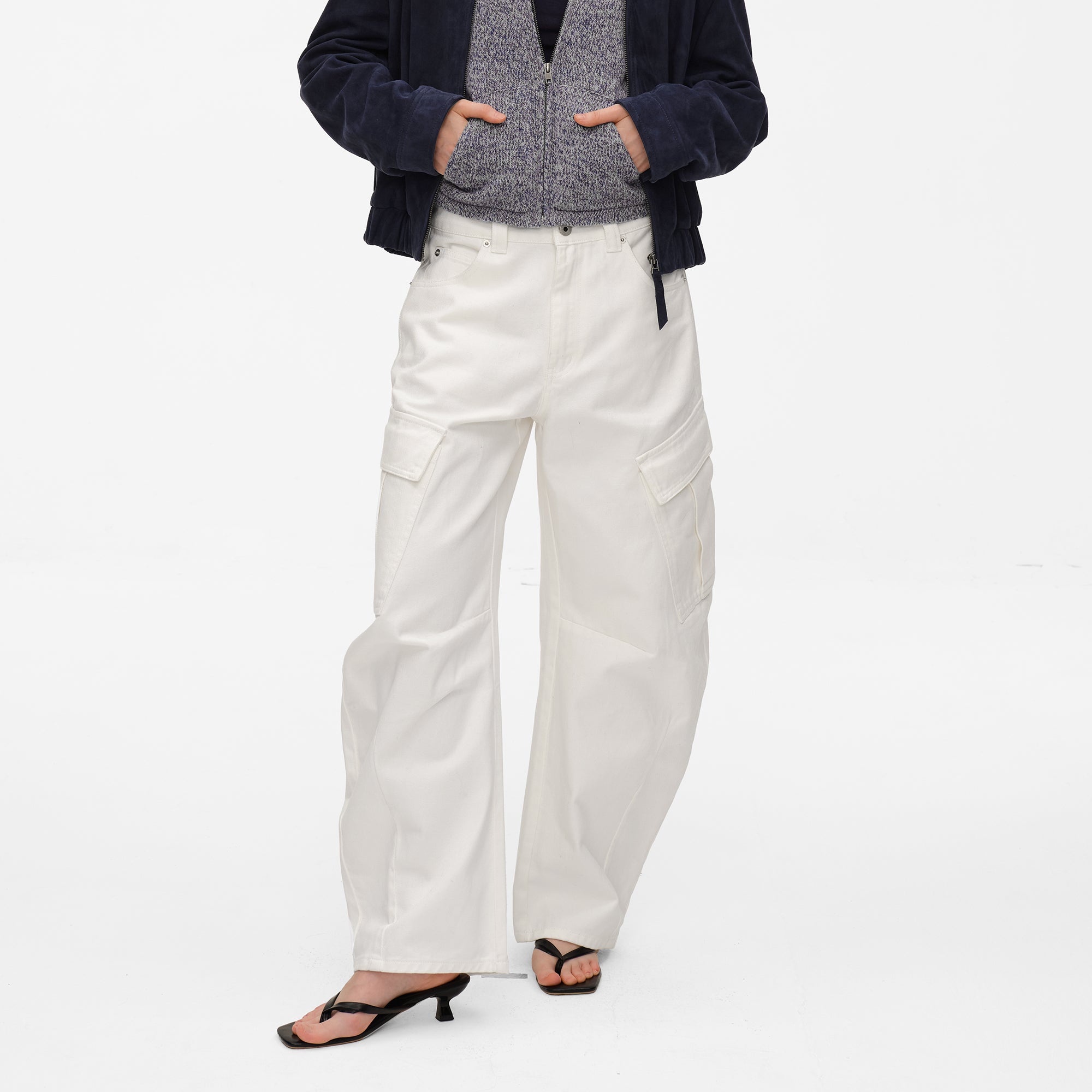 COMMAND N Retro Washed Curved-Leg Cargo Pants