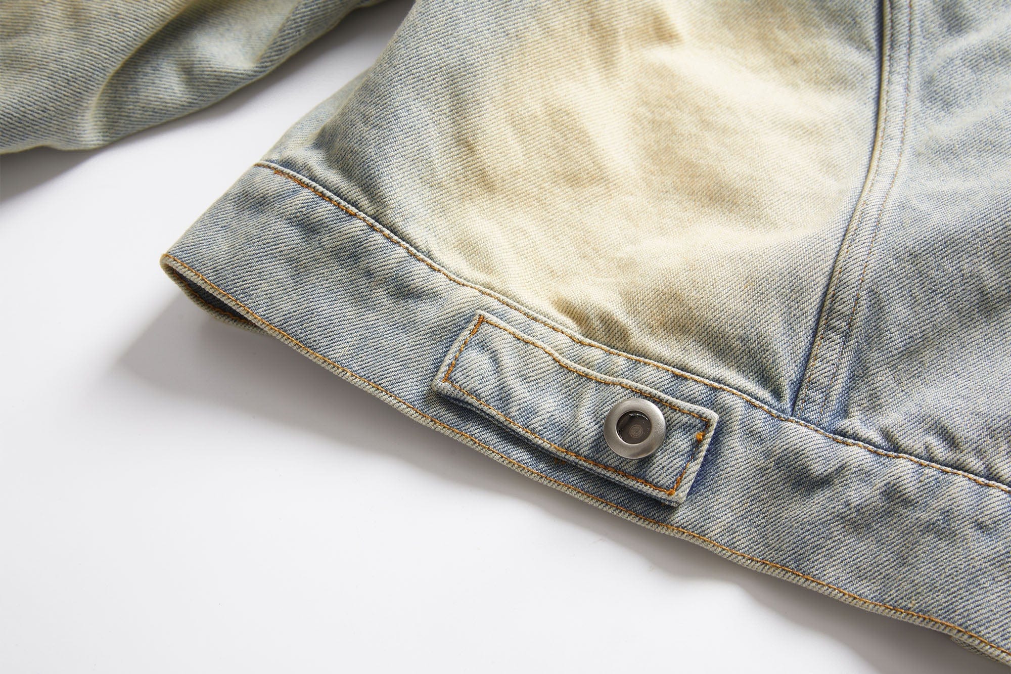 ERROR CODE ROBOT Distressed Washed Cropped Biker Denim Jacket