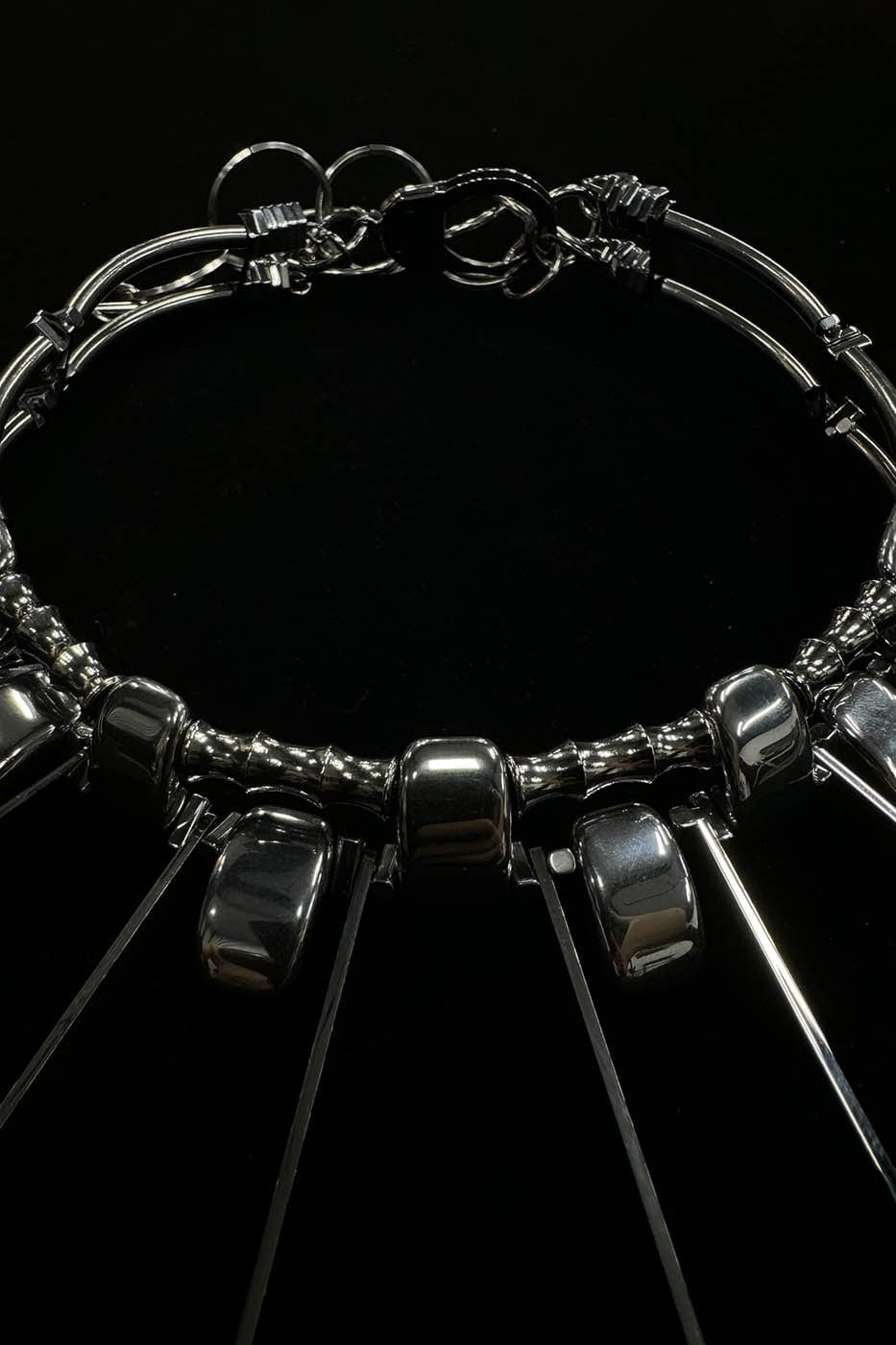 ILLUSORY Double-Strand Beaded Spiked Necklace, premium urban and streetwear designers apparel on PROJECTISR.com, ILLUSORY