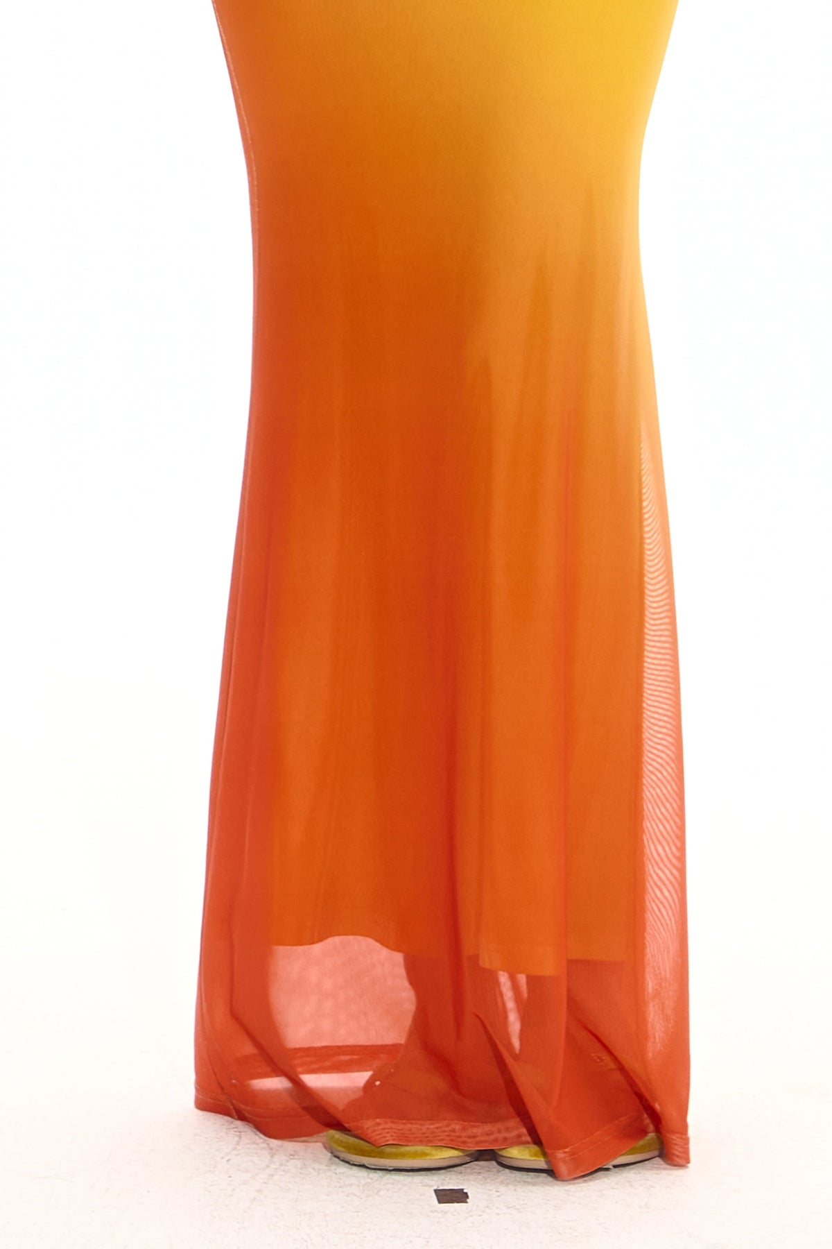 HIIMDAI Floral Gradient Ruched Mermaid Dress