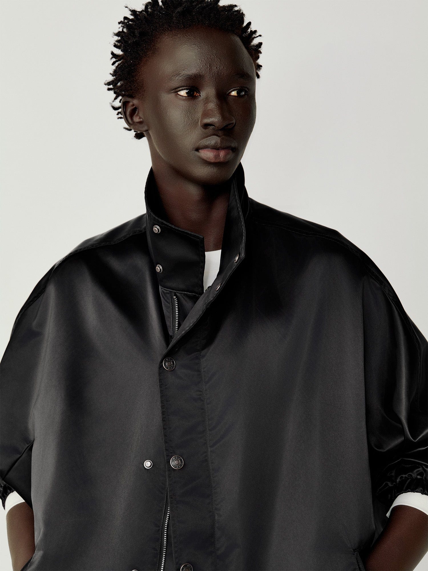 OPICLOTH Satin Batwing Drawstring Oversized Jacket, premium urban and streetwear designers apparel on PROJECTISR.com, OPICLOTH