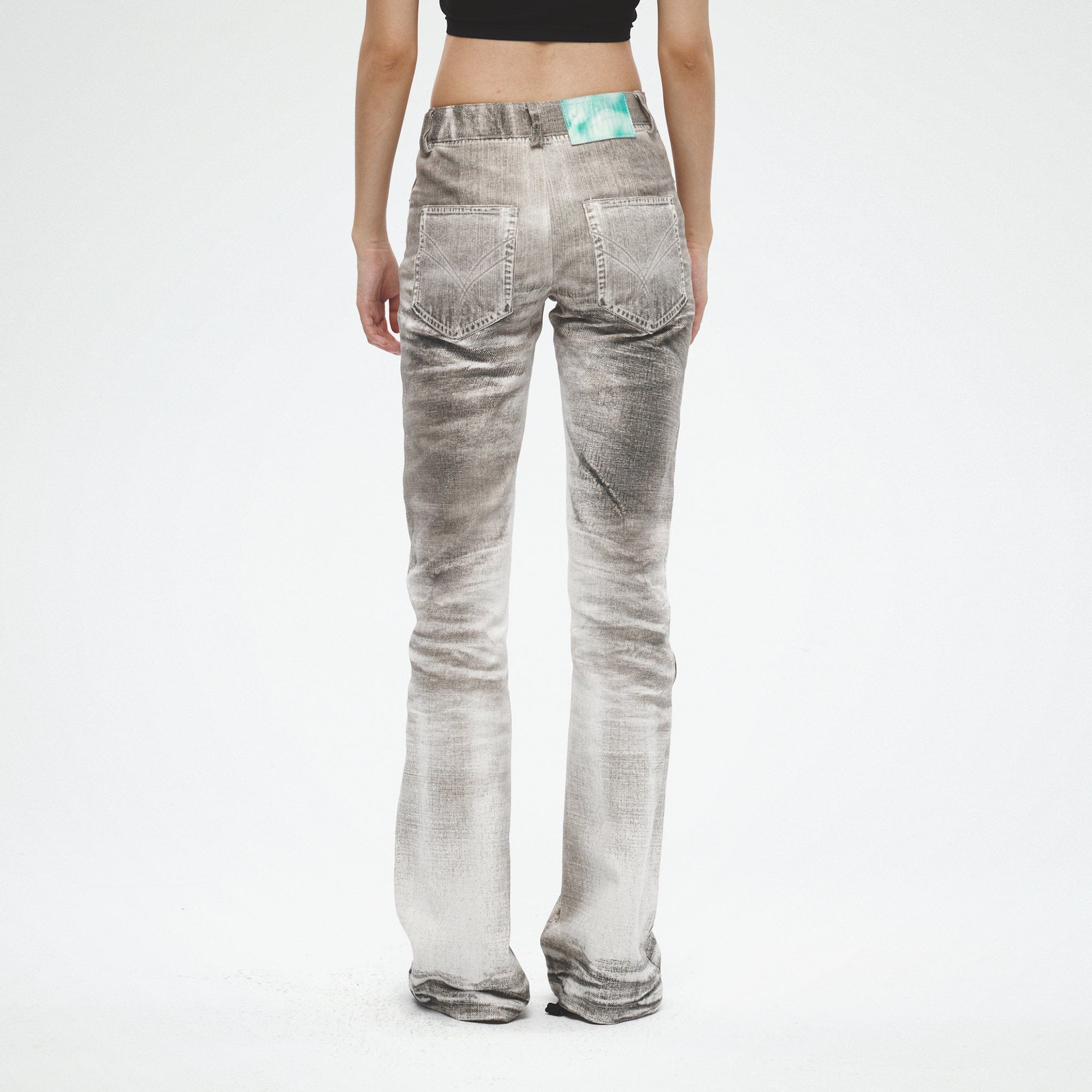 FAYCHUI Ink Floral Dirty Fit Washed Jeans