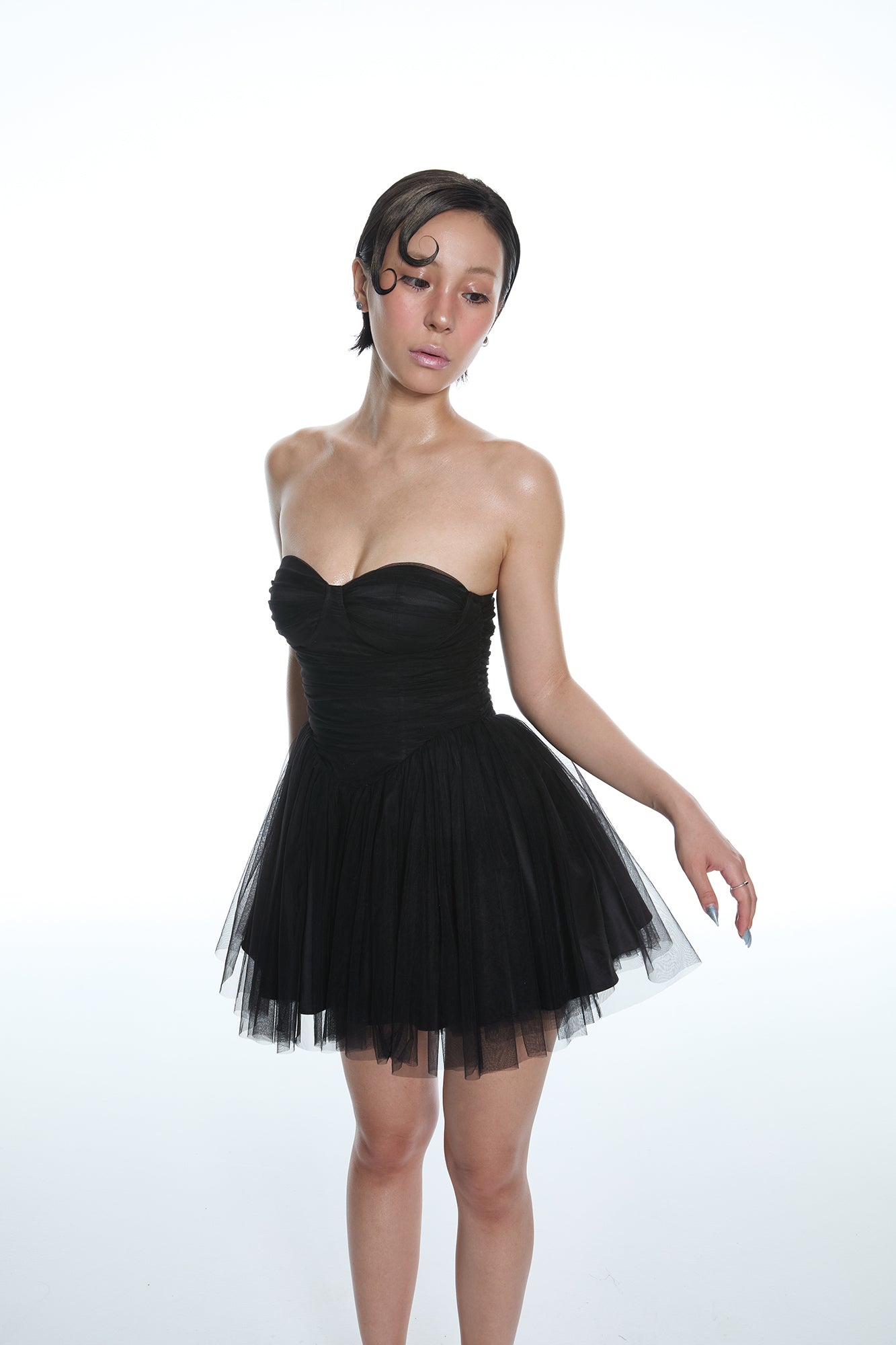 MILLIONLOTUS Sweetheart Corset Tulle Mini Dress