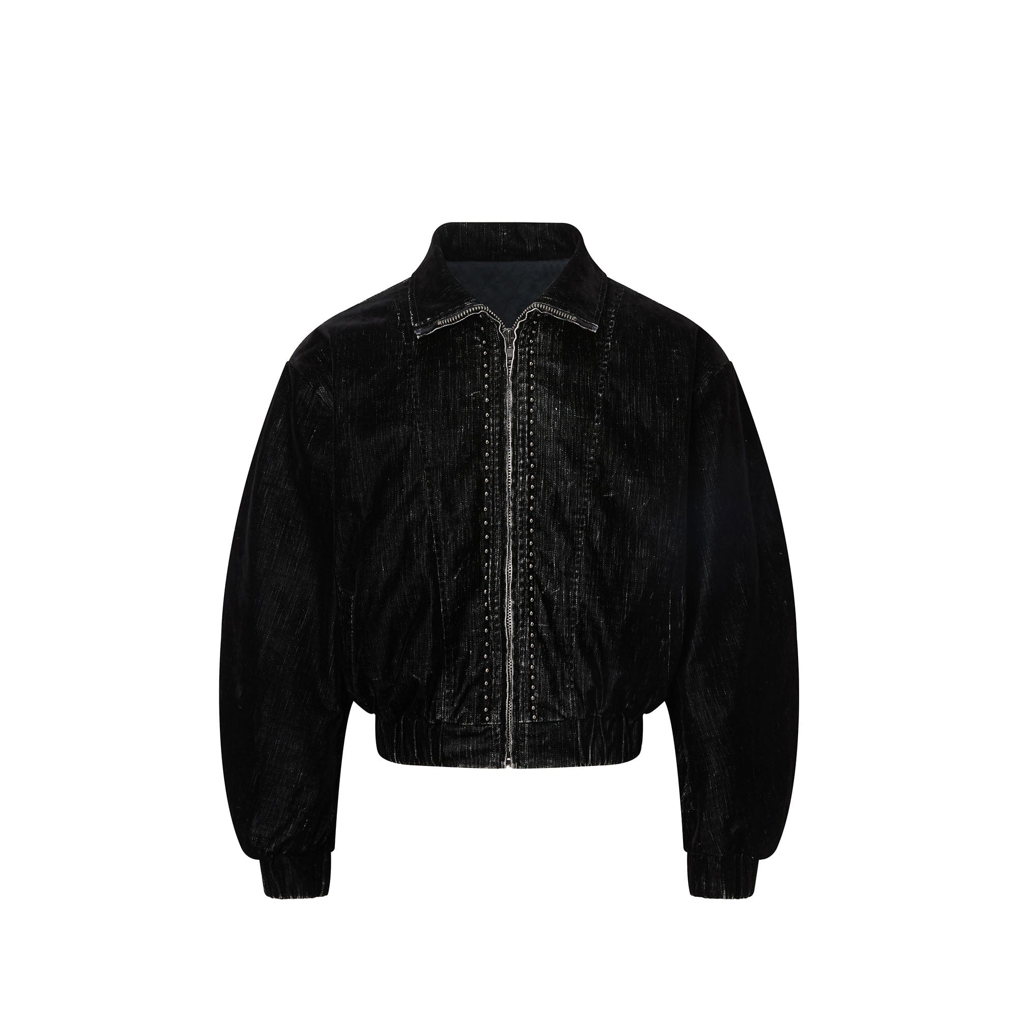 RECOVER ZONE Detachable Faux Fur Hood Studded Jacket, premium urban and streetwear designers apparel on PROJECTISR.com, RECOVER ZONE