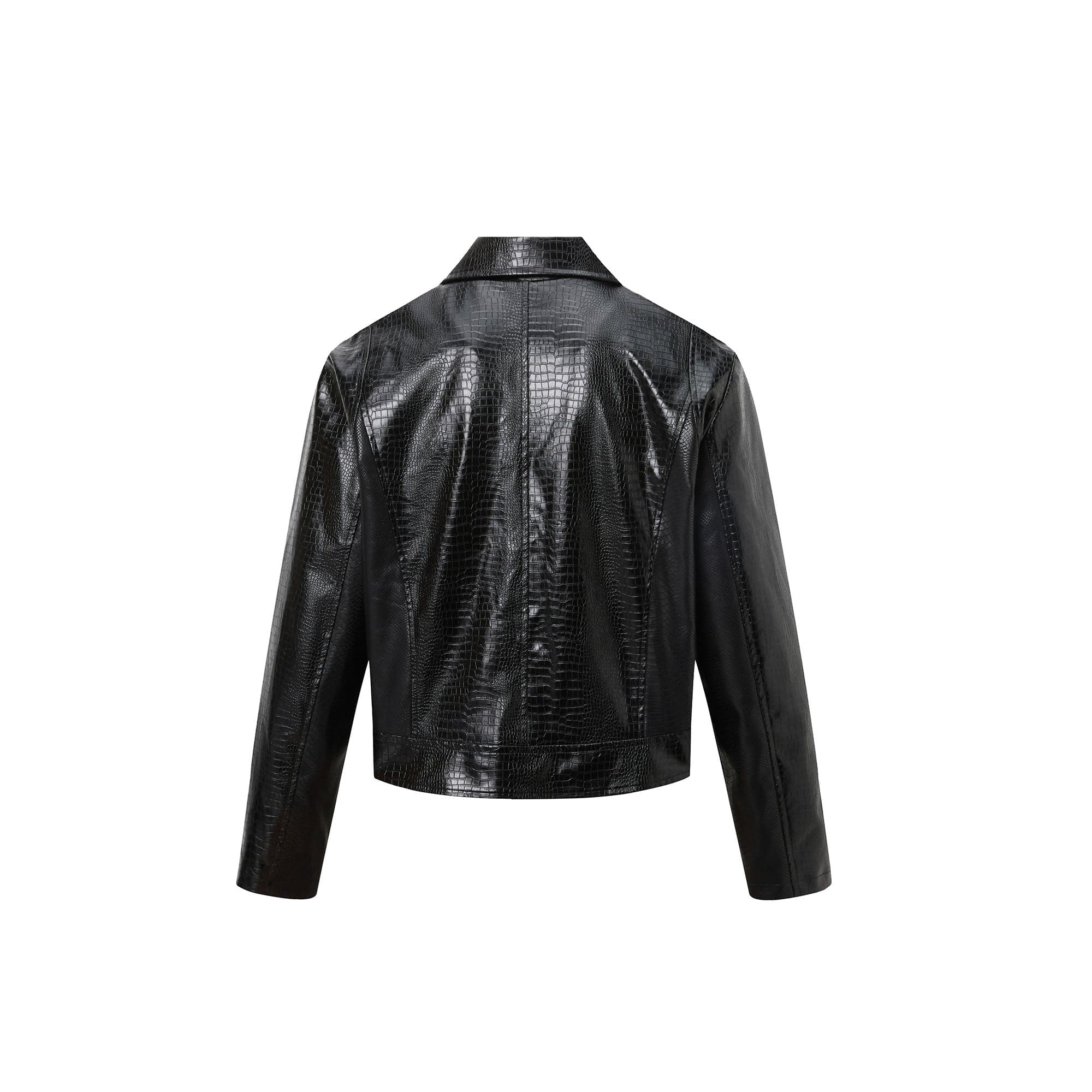 RECOVER ZONE Faux Croc Embossed Hoop-Buckles Jacket, premium urban and streetwear designers apparel on PROJECTISR.com, RECOVER ZONE