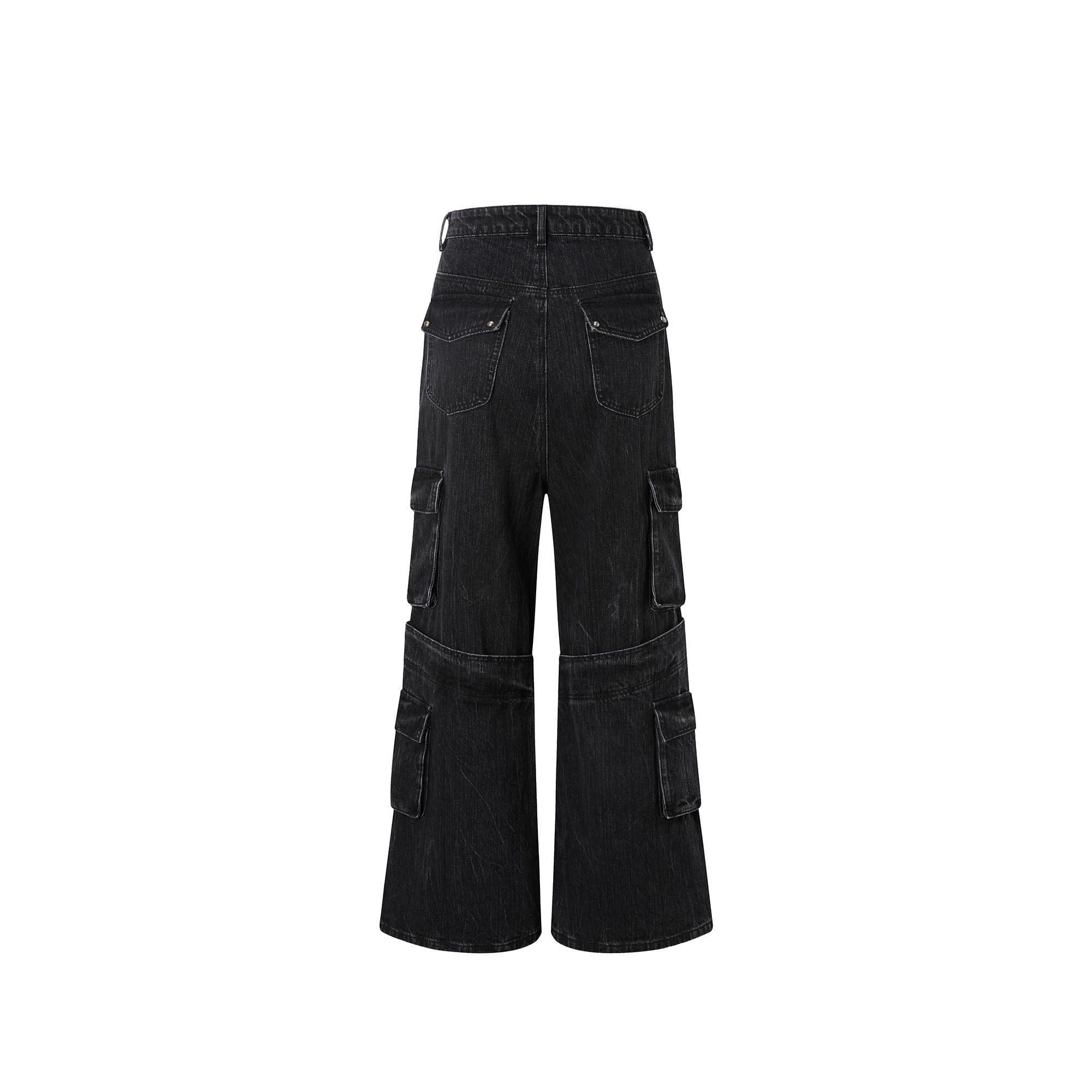 RECOVER ZONE Multi-Pocket Wide-Leg Utility Jeans, premium urban and streetwear designers apparel on PROJECTISR.com, RECOVER ZONE