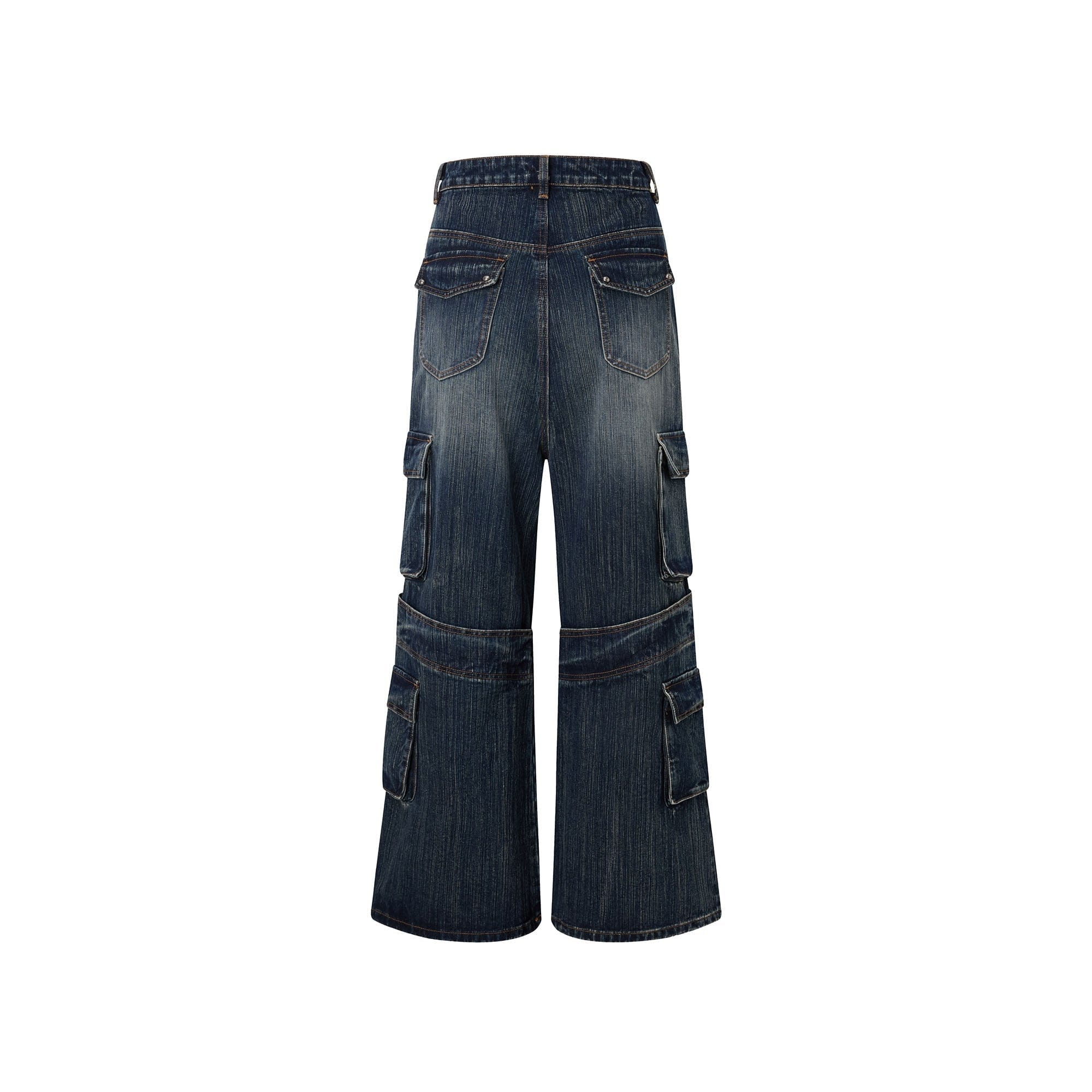 RECOVER ZONE Multi-Pocket Wide-Leg Utility Jeans, premium urban and streetwear designers apparel on PROJECTISR.com, RECOVER ZONE
