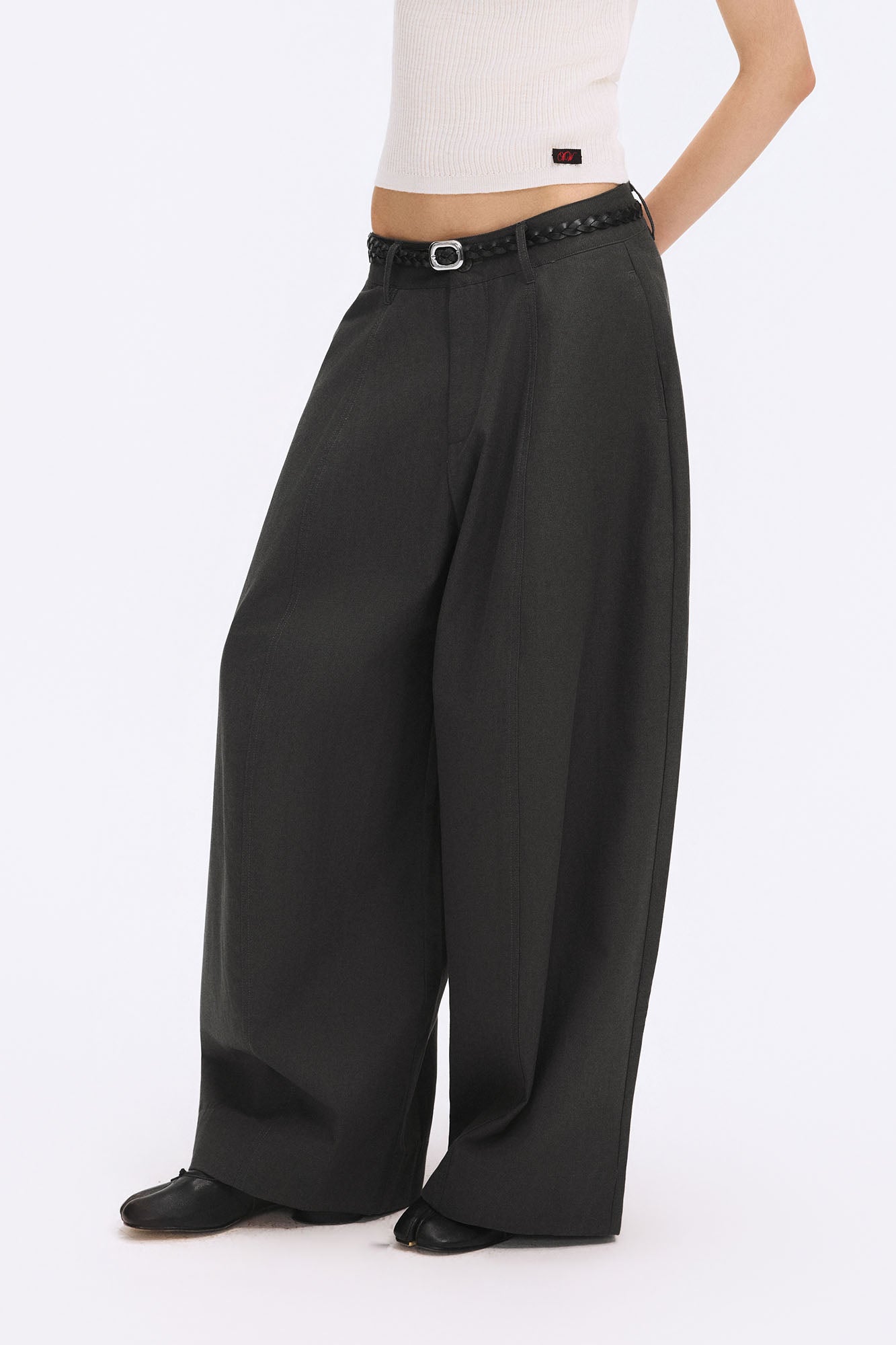 ARTIFICIAL WORLD Essential Oversized Curved-Leg Pants