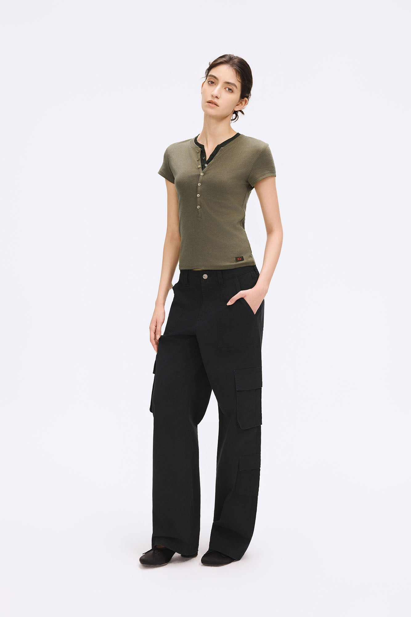 ARTIFICIAL WORLD Washed Straight-Leg Cargo