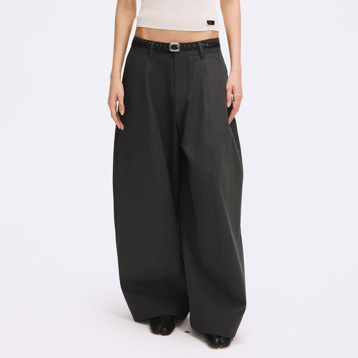 ARTIFICIAL WORLD Essential Oversized Curved-Leg Pants