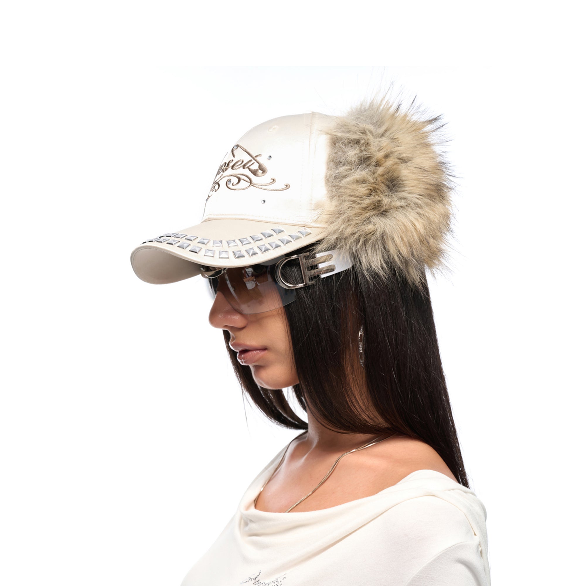 JYOSEI Script Logo Ear-Flap Baseball Cap