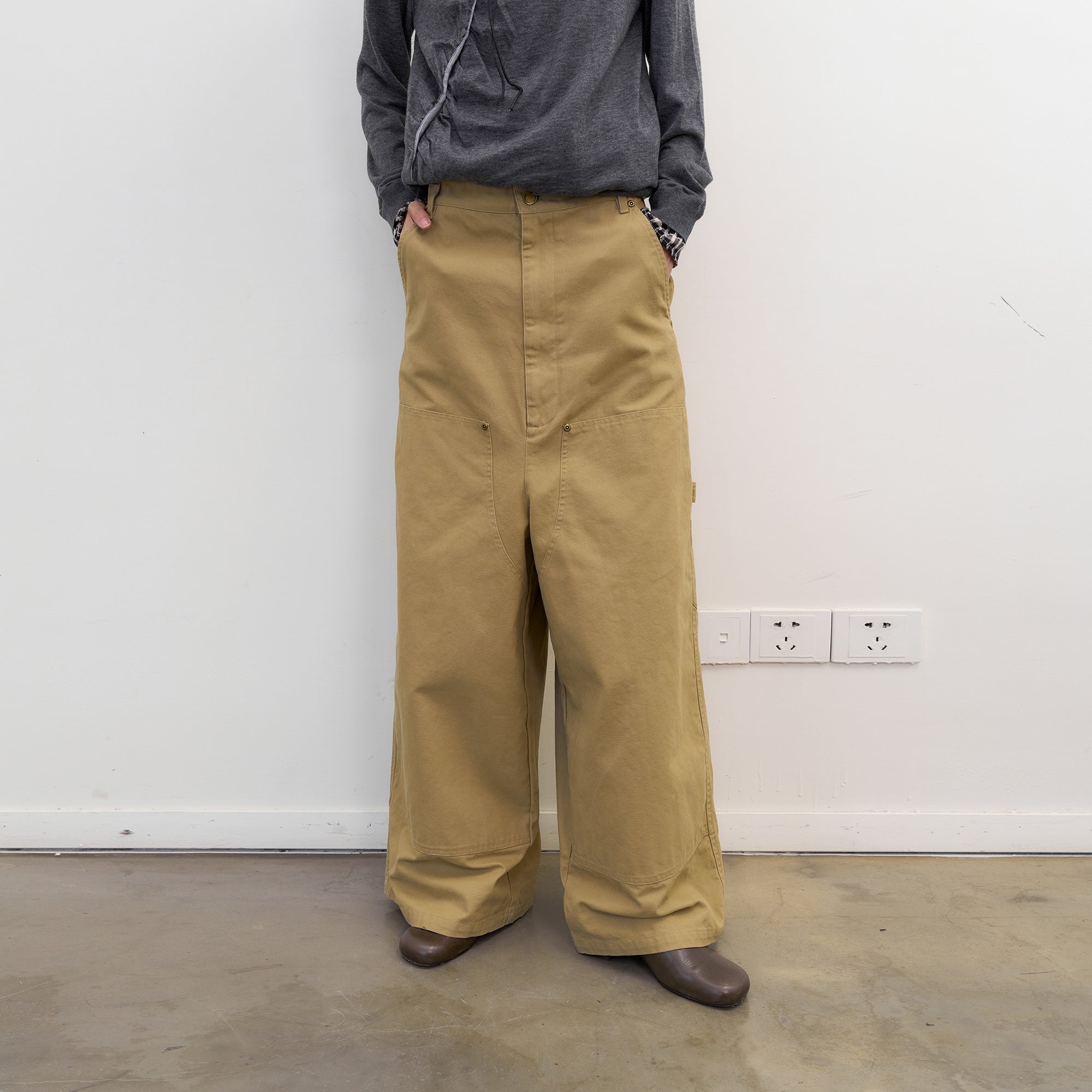 NEVERSEEZ Retro Studded Wide-Leg Trousers