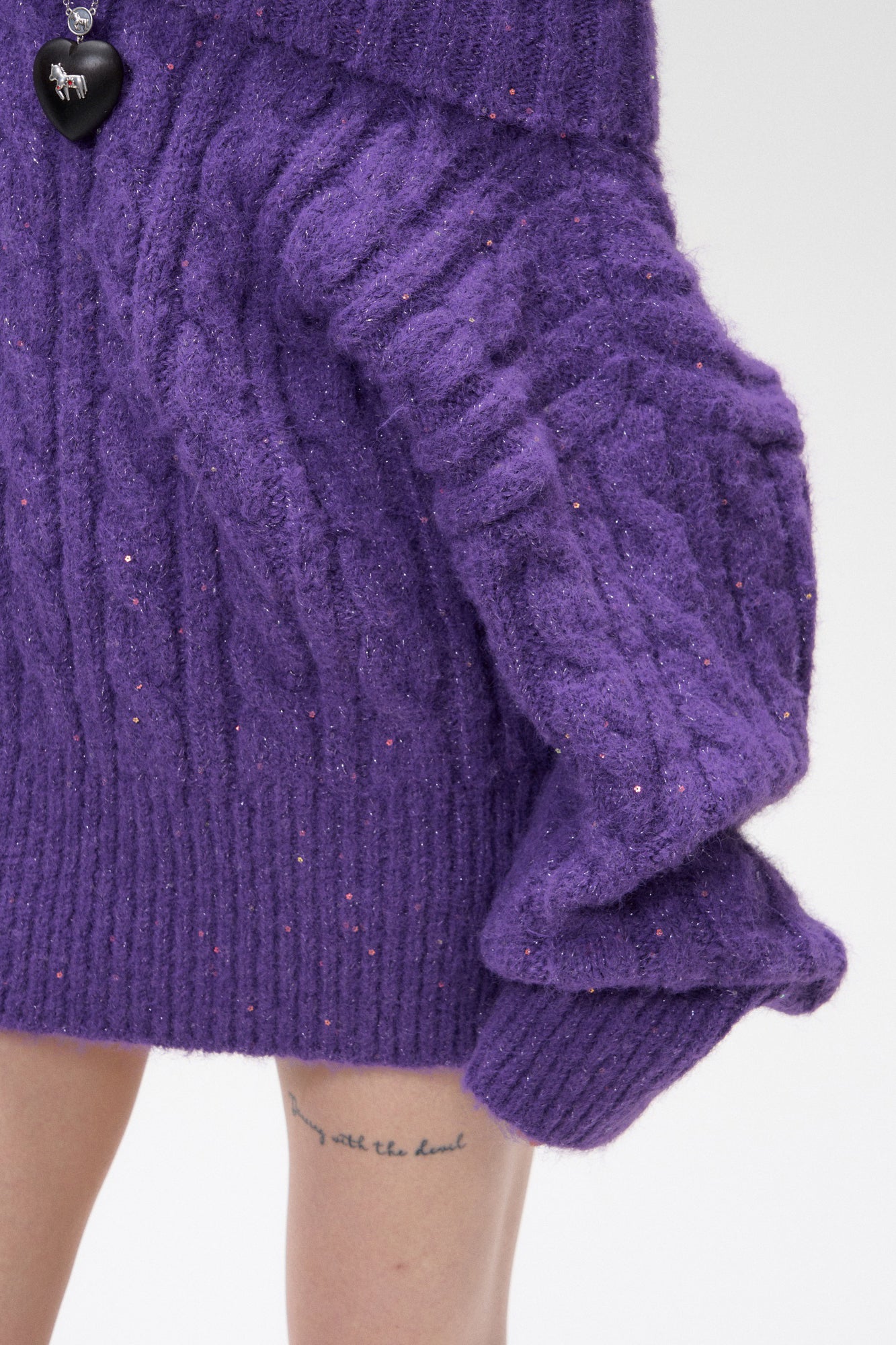 10AMSOTIIIIIIRED Fold-Over Cable Knit Sweater