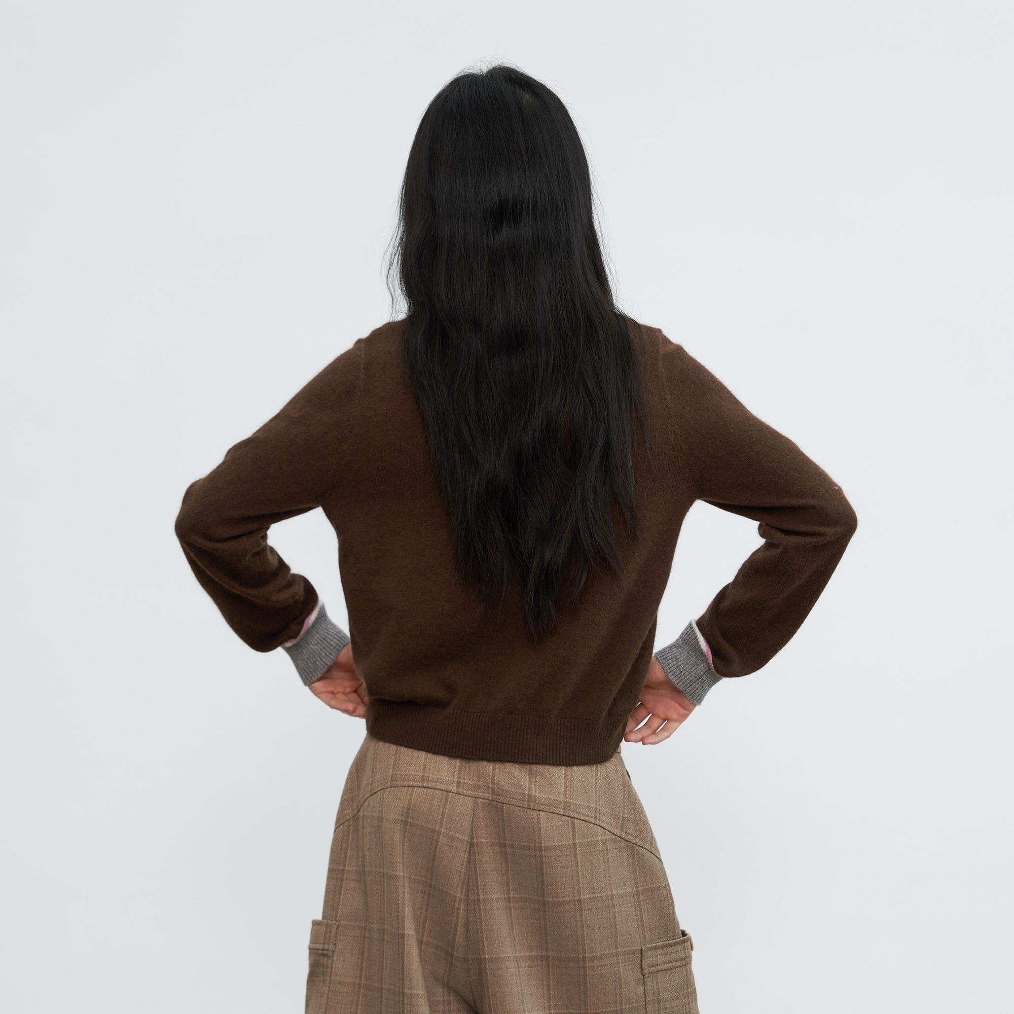 SAME FLOW Faux-Layered Knit Polo Sweater