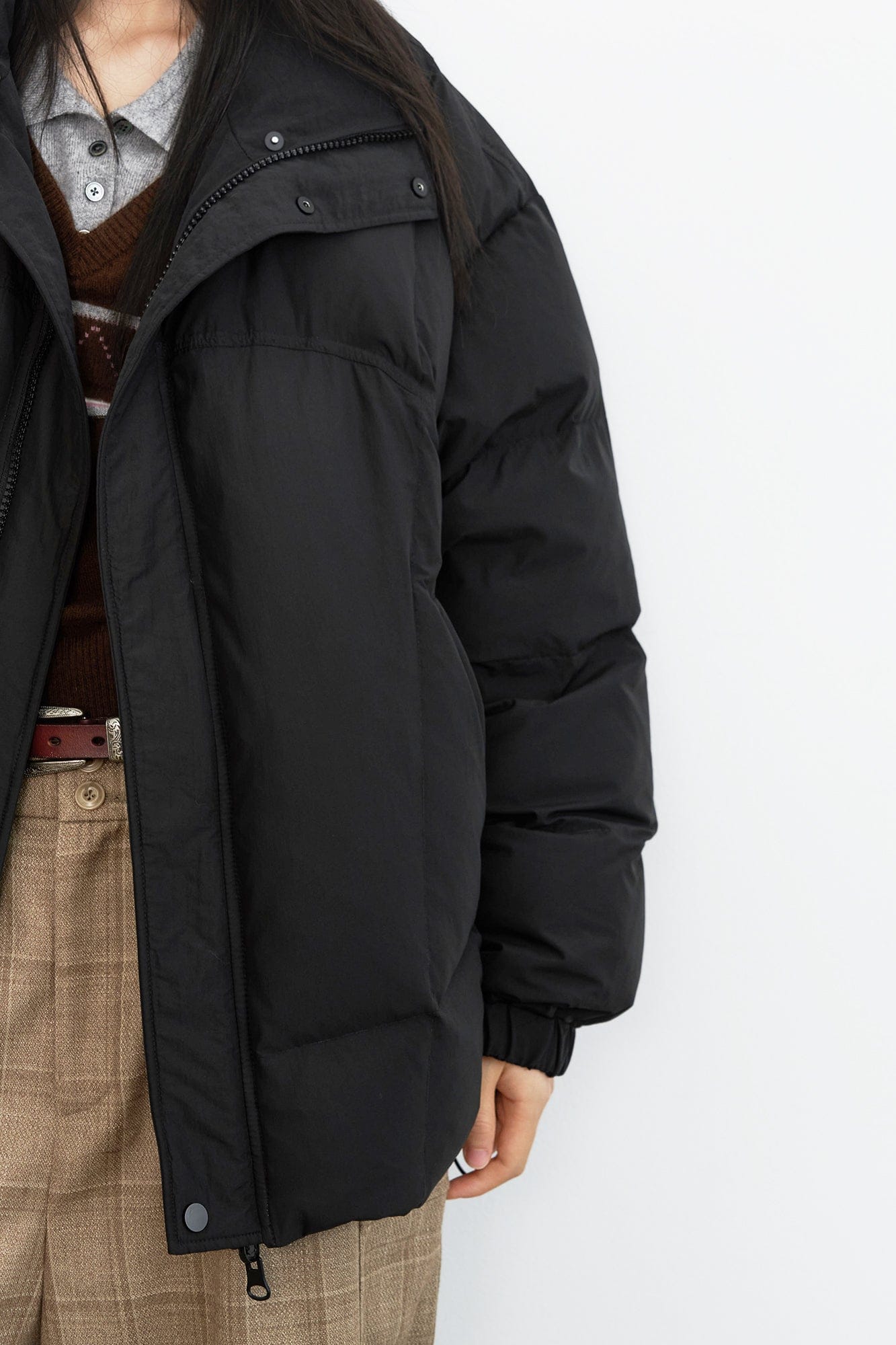 SAME FLOW Reversible Cropped Down Jacket