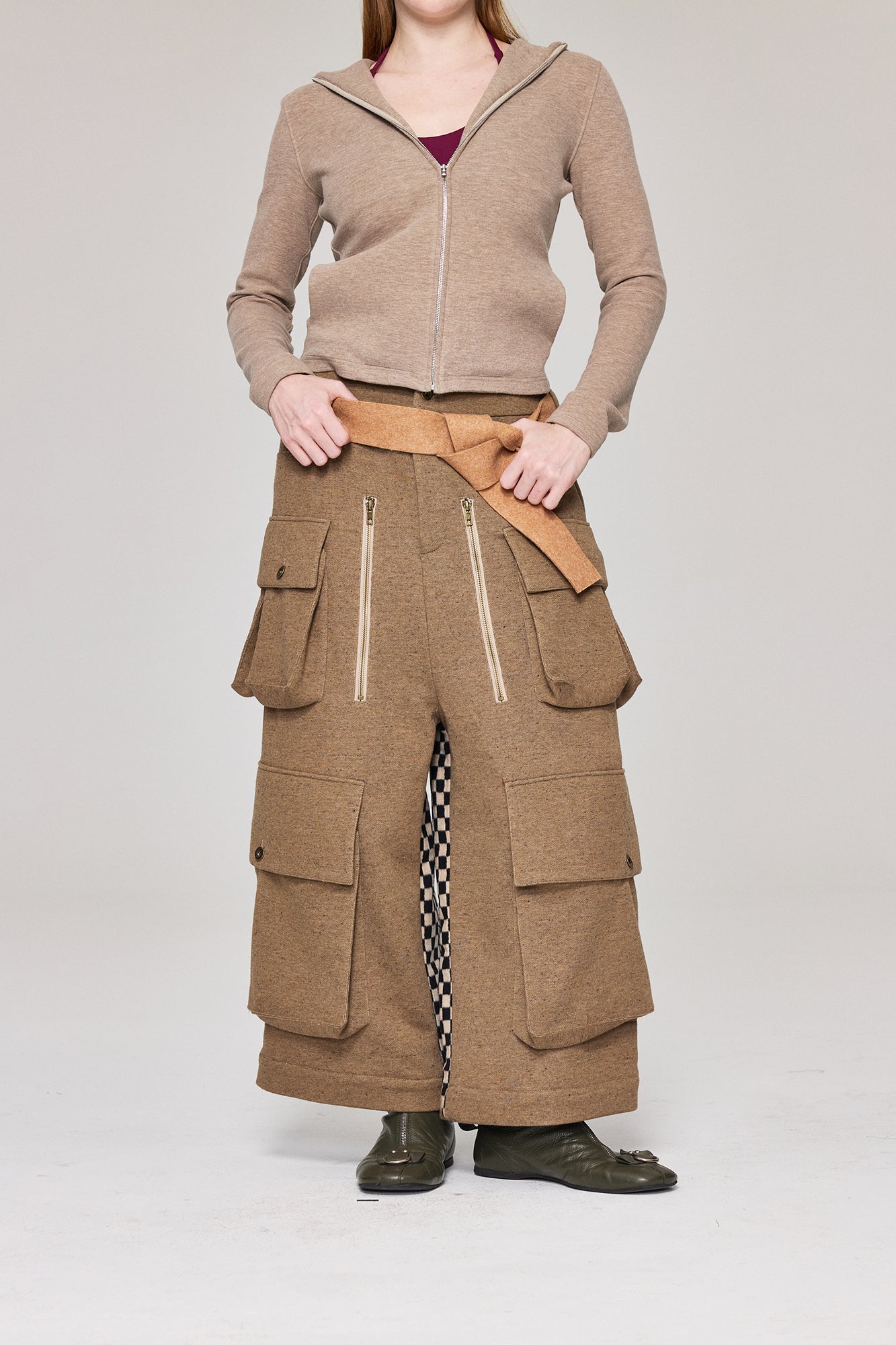 VERSION9 Wide Tie Wool-Blend Belt