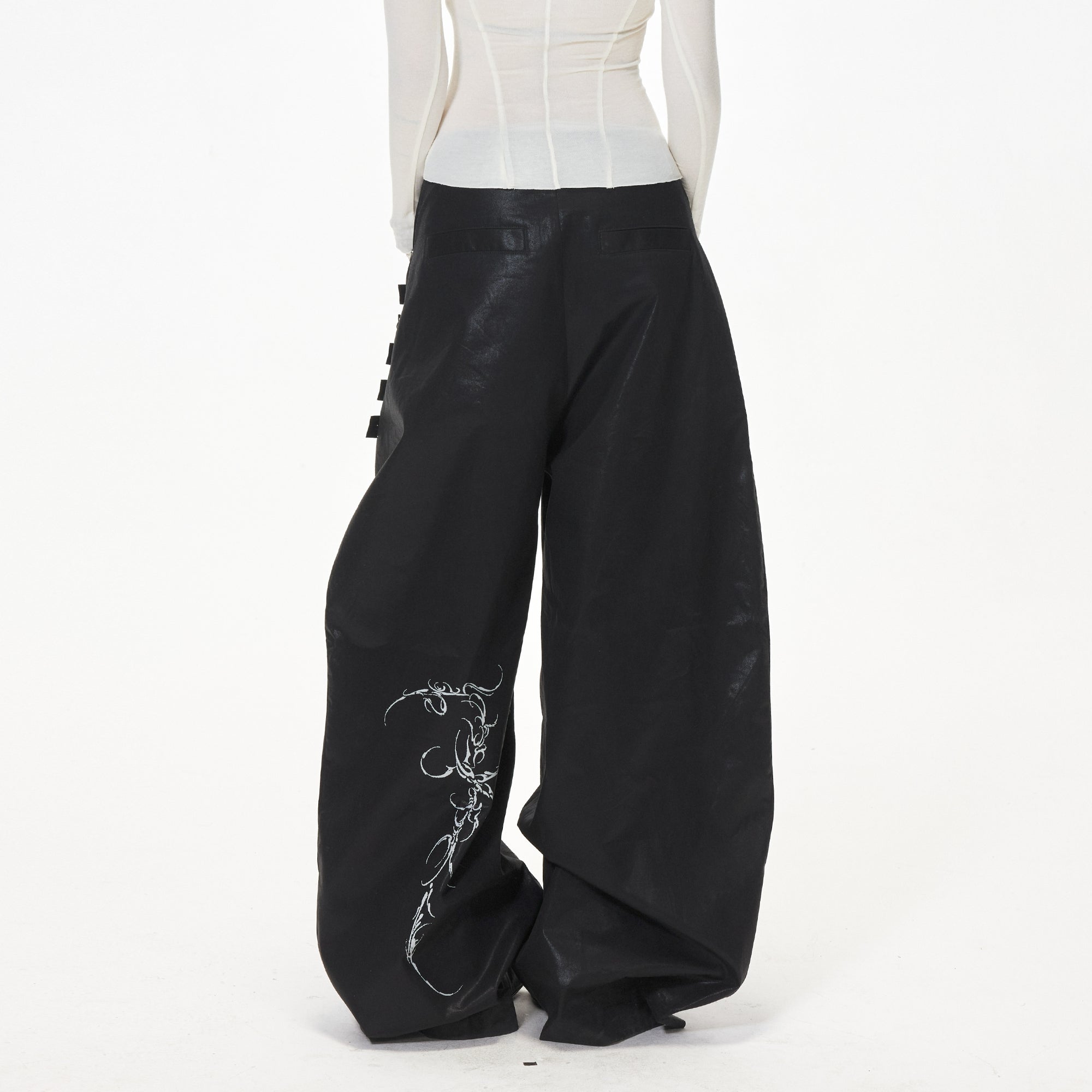 3MODE Button Tab Wide-Leg Pants