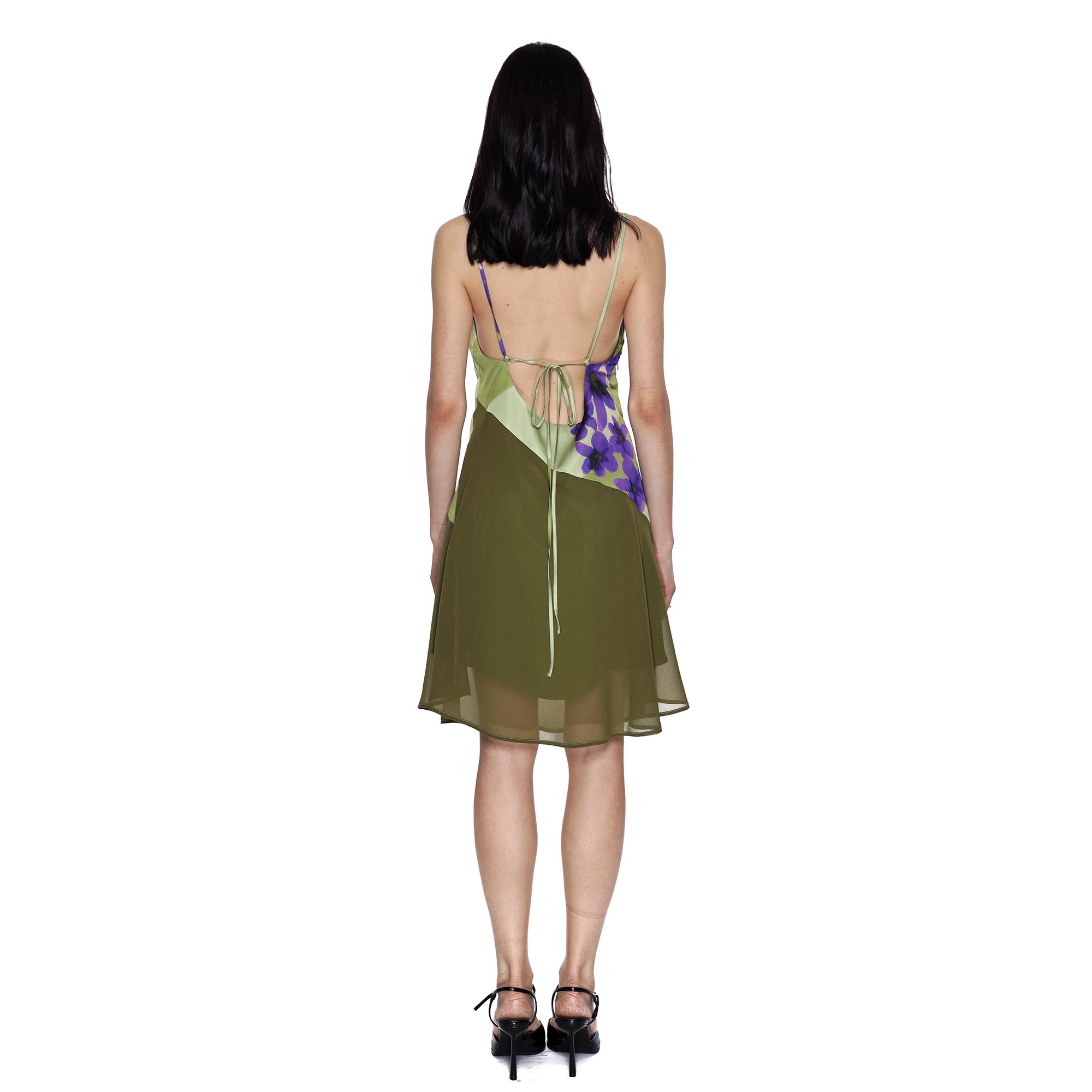 SCARLET SAGE Spliced Open-Back Tie Dress