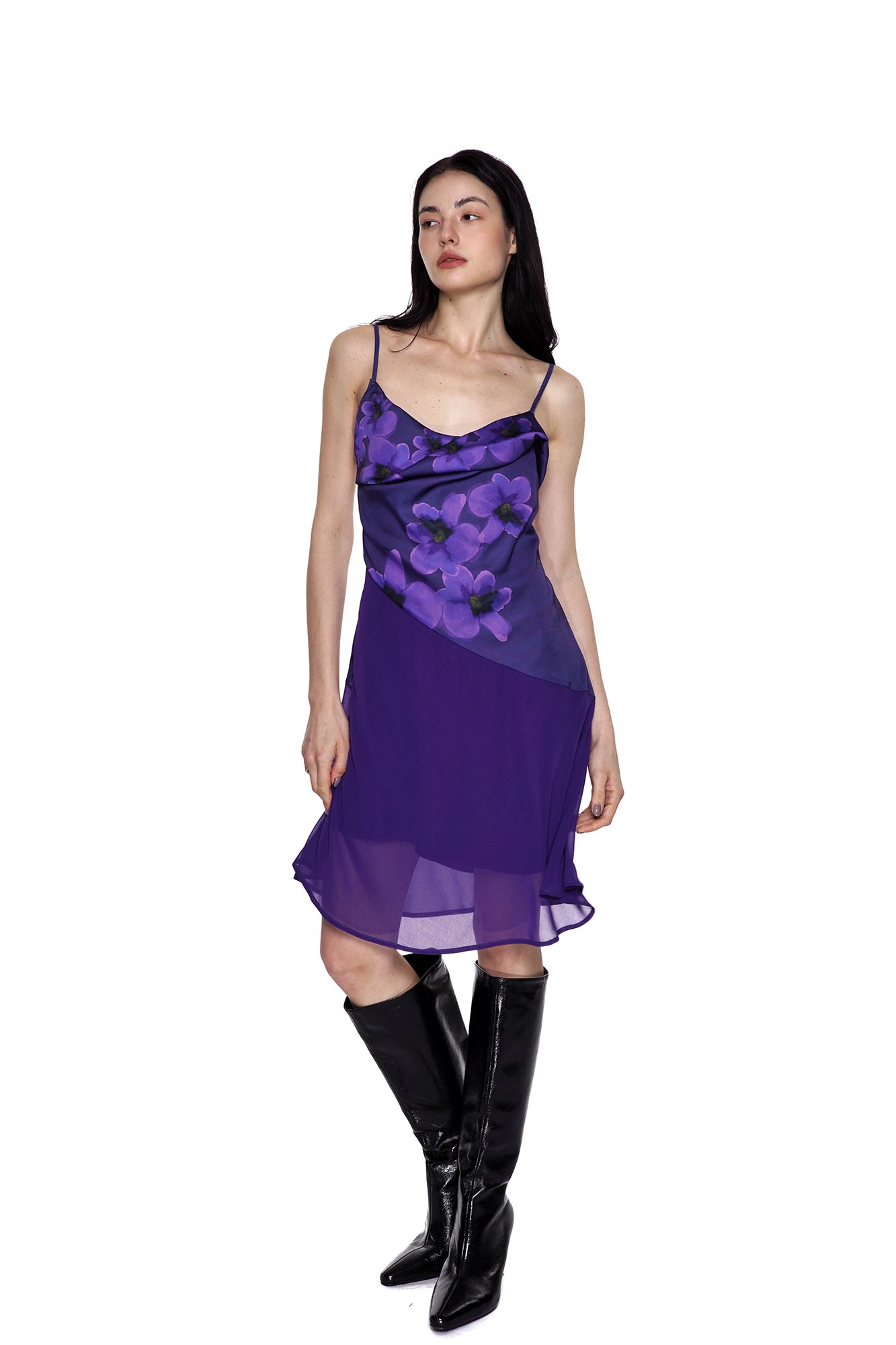SCARLET SAGE Spliced Open-Back Tie Dress