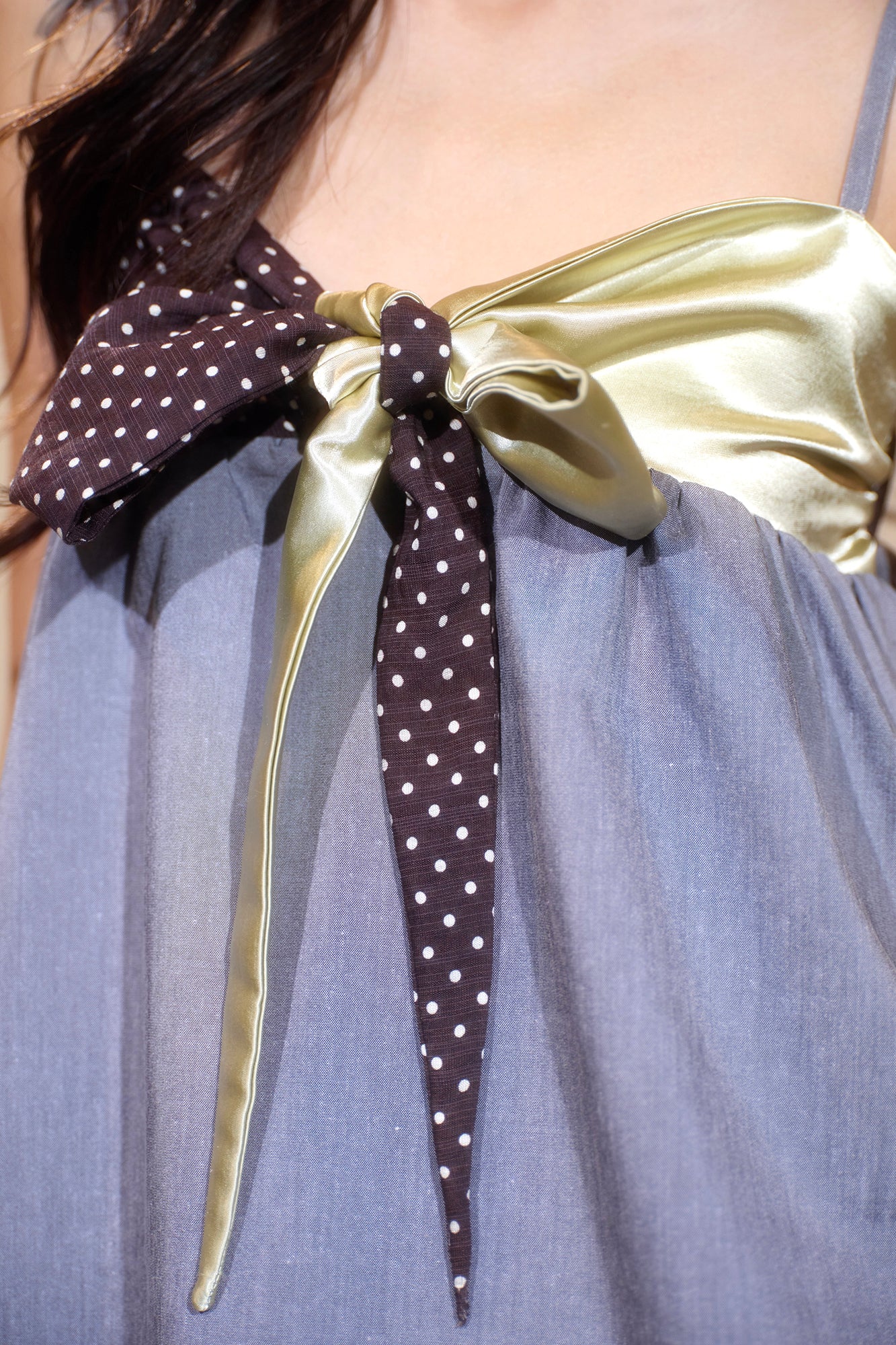 IVETONG Ribbon Tie Satin Camisole Top