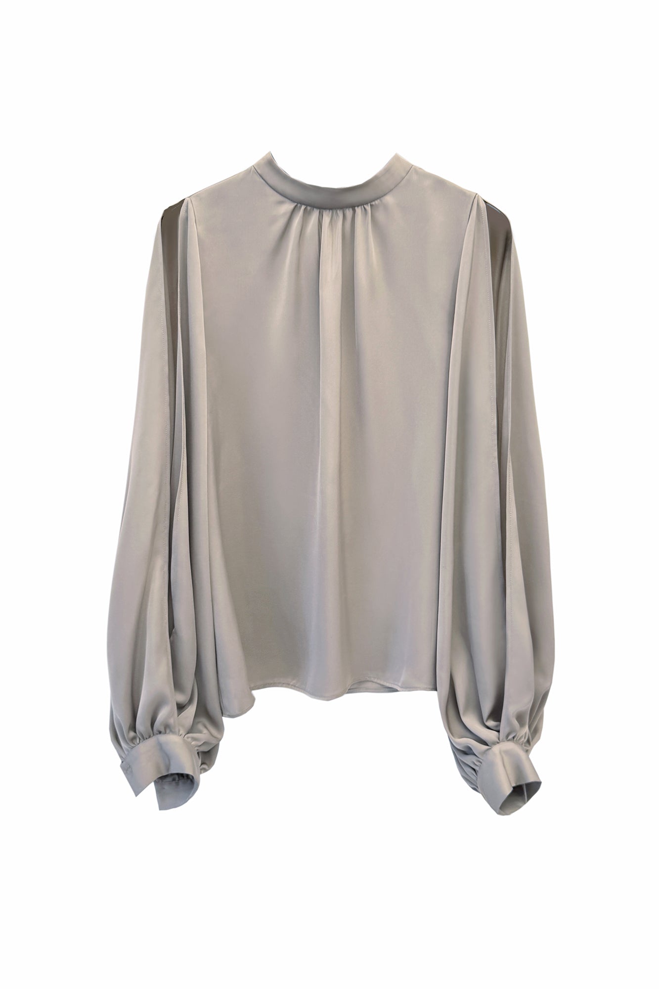 LAYERS Mock-Neck Split-Sleeve Blouse