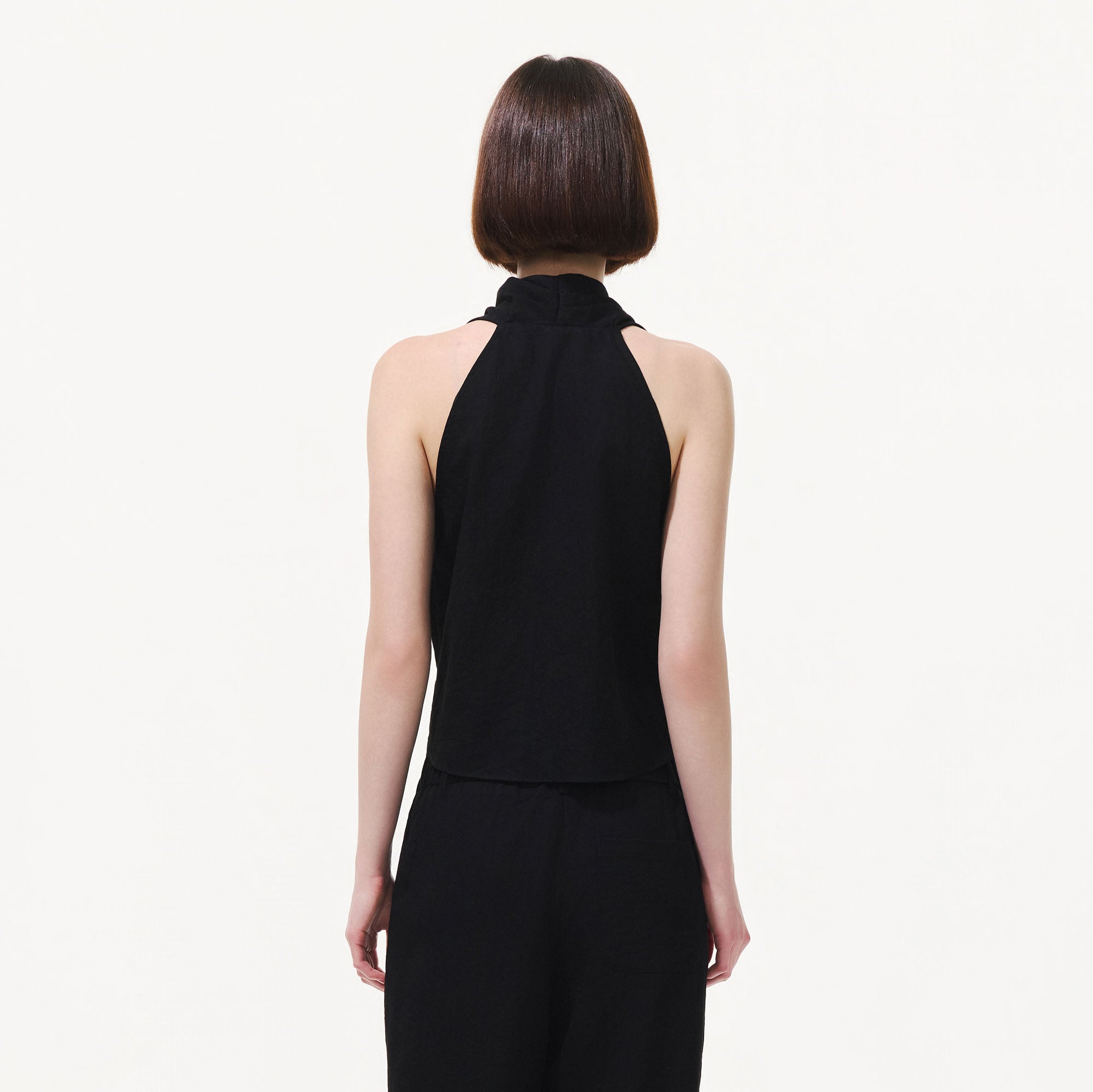 ARTIFICIAL WORLD Asymmetrical Wrap Halter Top