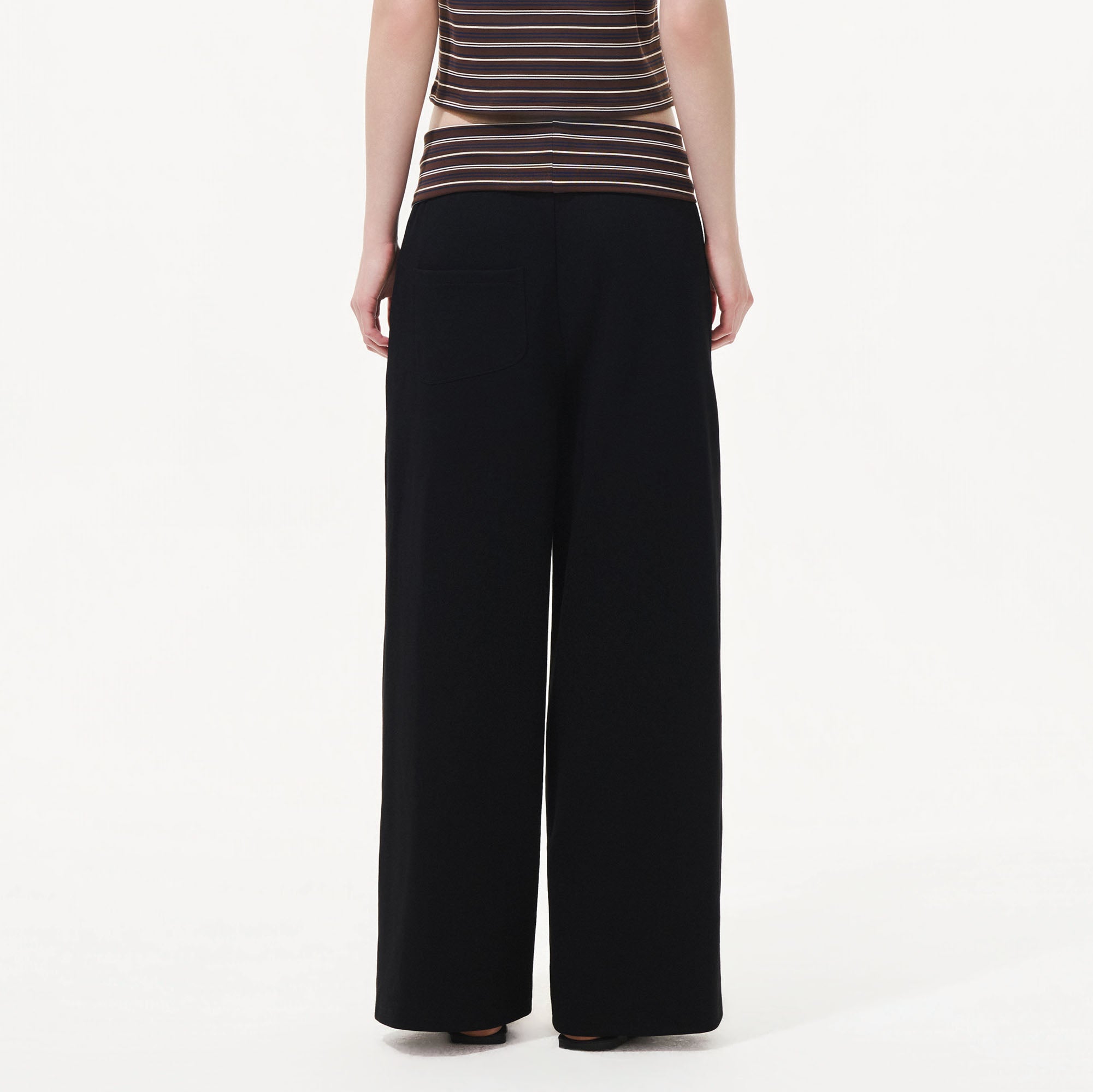 ARTIFICIAL WORLD Striped-Waistband Wide-Leg Sweatpants