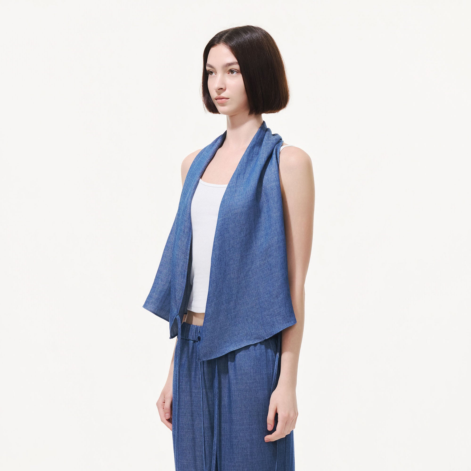 ARTIFICIAL WORLD Asymmetrical Wrap Halter Top