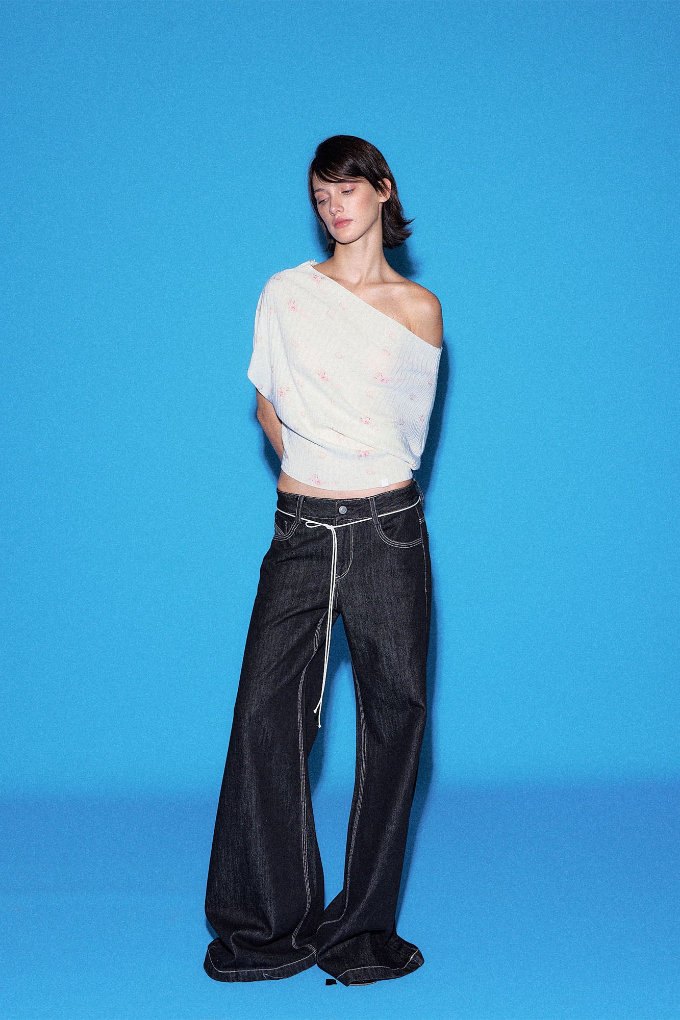 10AMSOTIIIIIIRED Wool-Blend Ribbed Off-Shoulder Knit Top